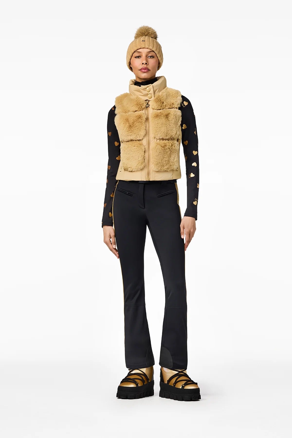 Beżowa kamizelka CHIC bodywarmer FAUX