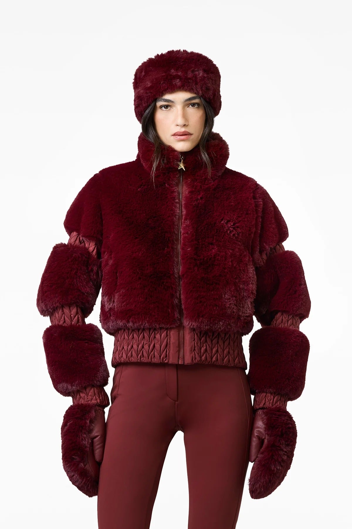 Bordowa kurtka FURRY ski jacket