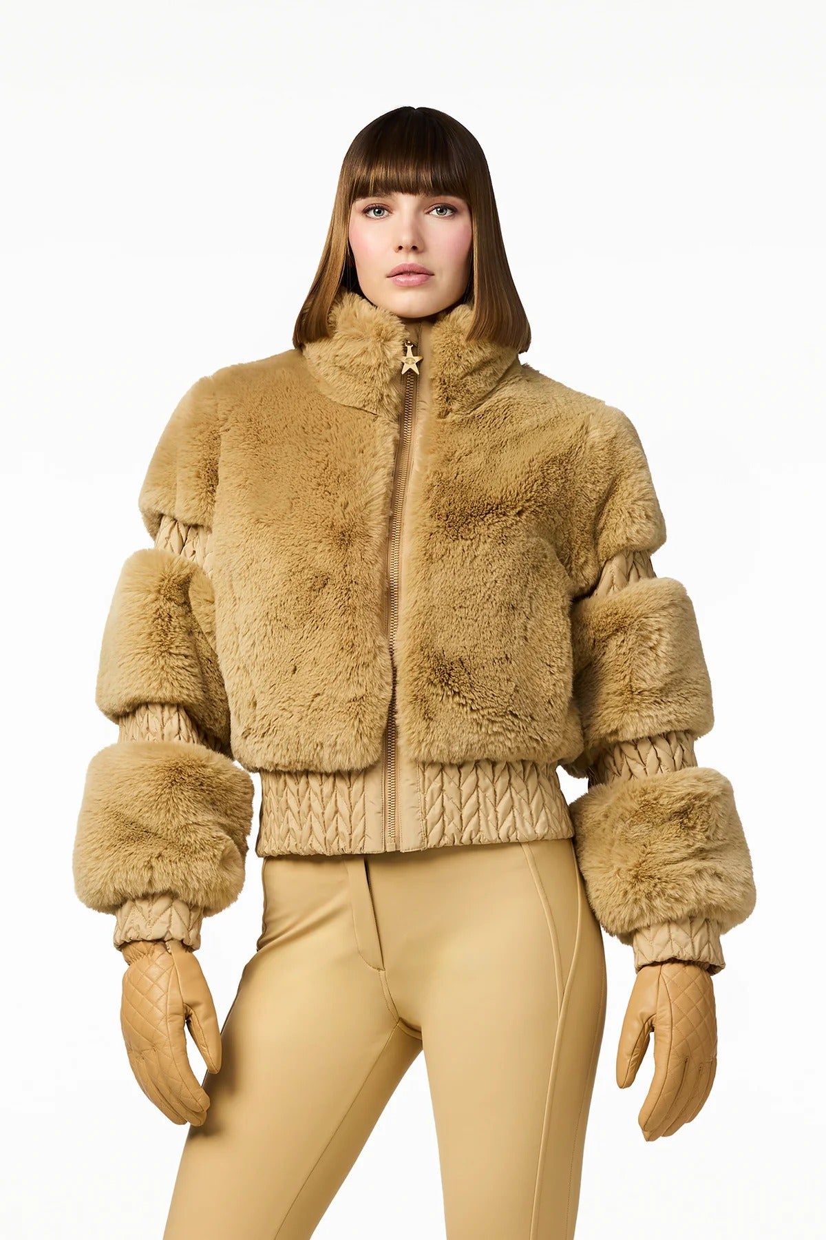 Beżowa kurtka FURRY ski jacket