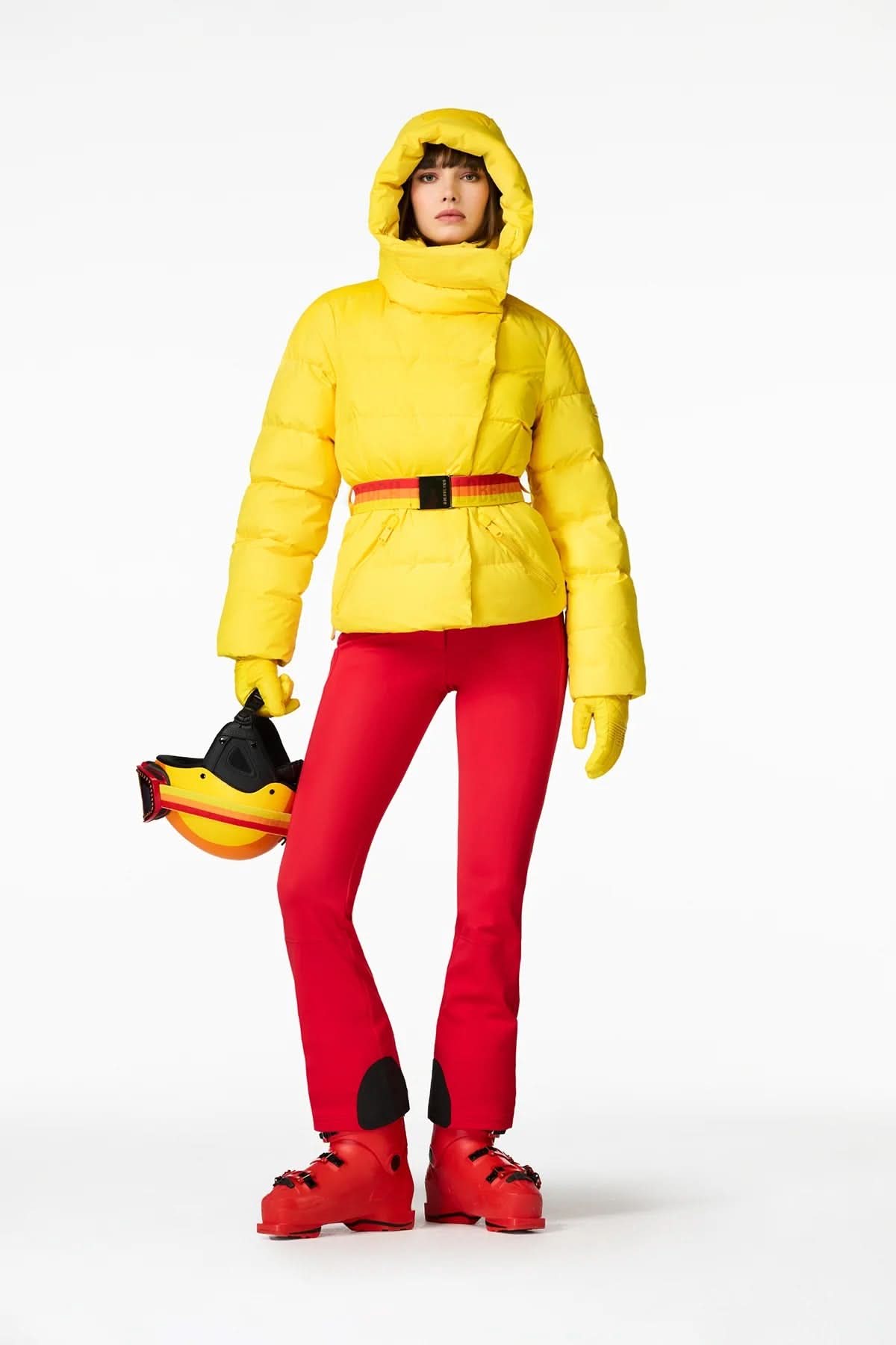BUFERA yellow ski jacket with belt