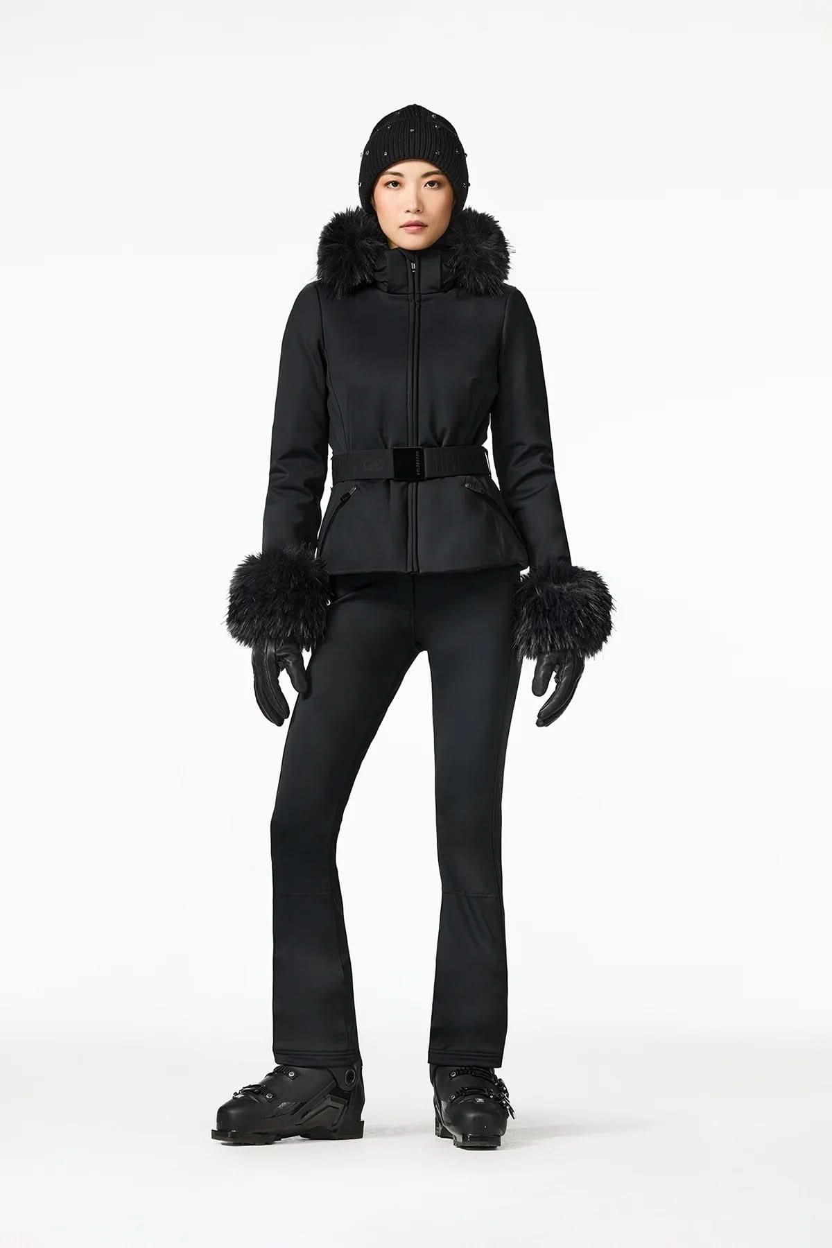 GISELLE black fur ski jacket