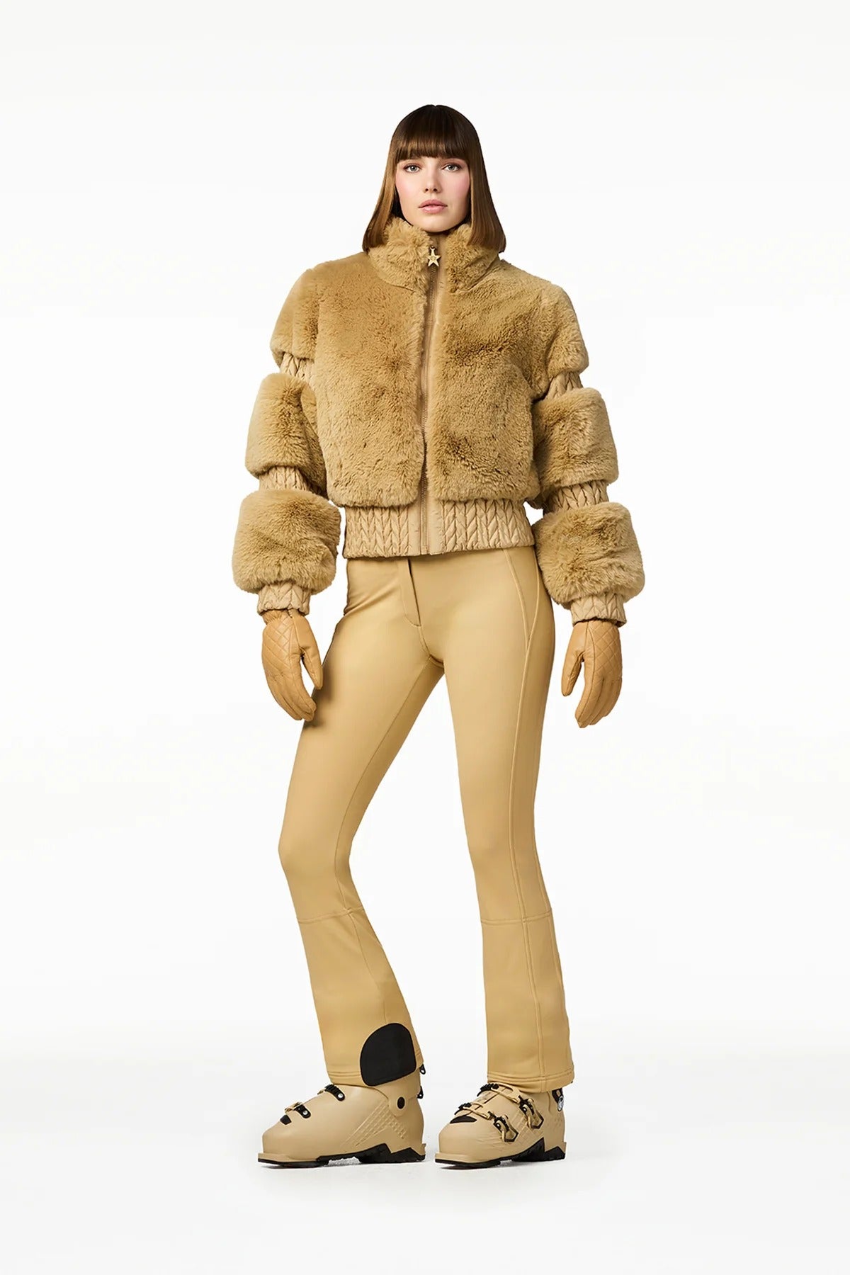 Beżowa kurtka FURRY ski jacket