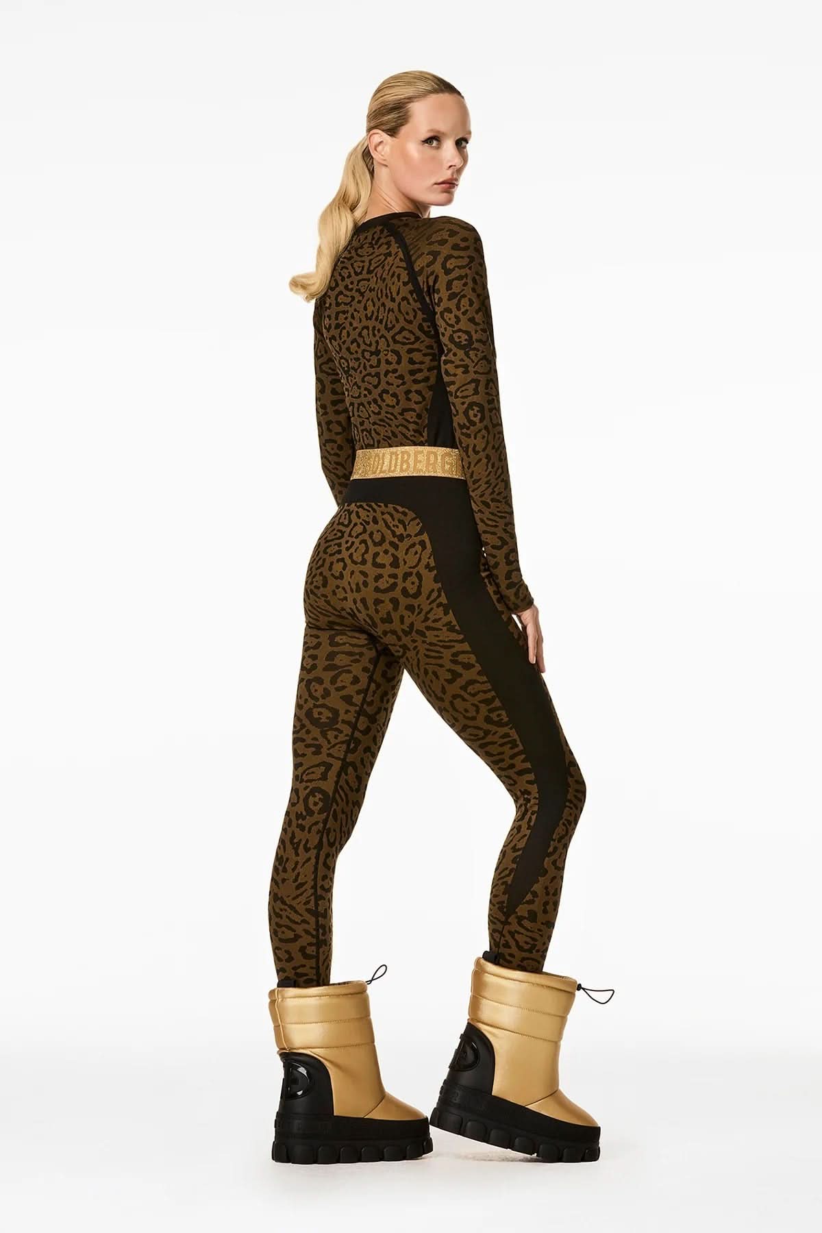 Leginsy narciarskie CAITLYN jaguar print