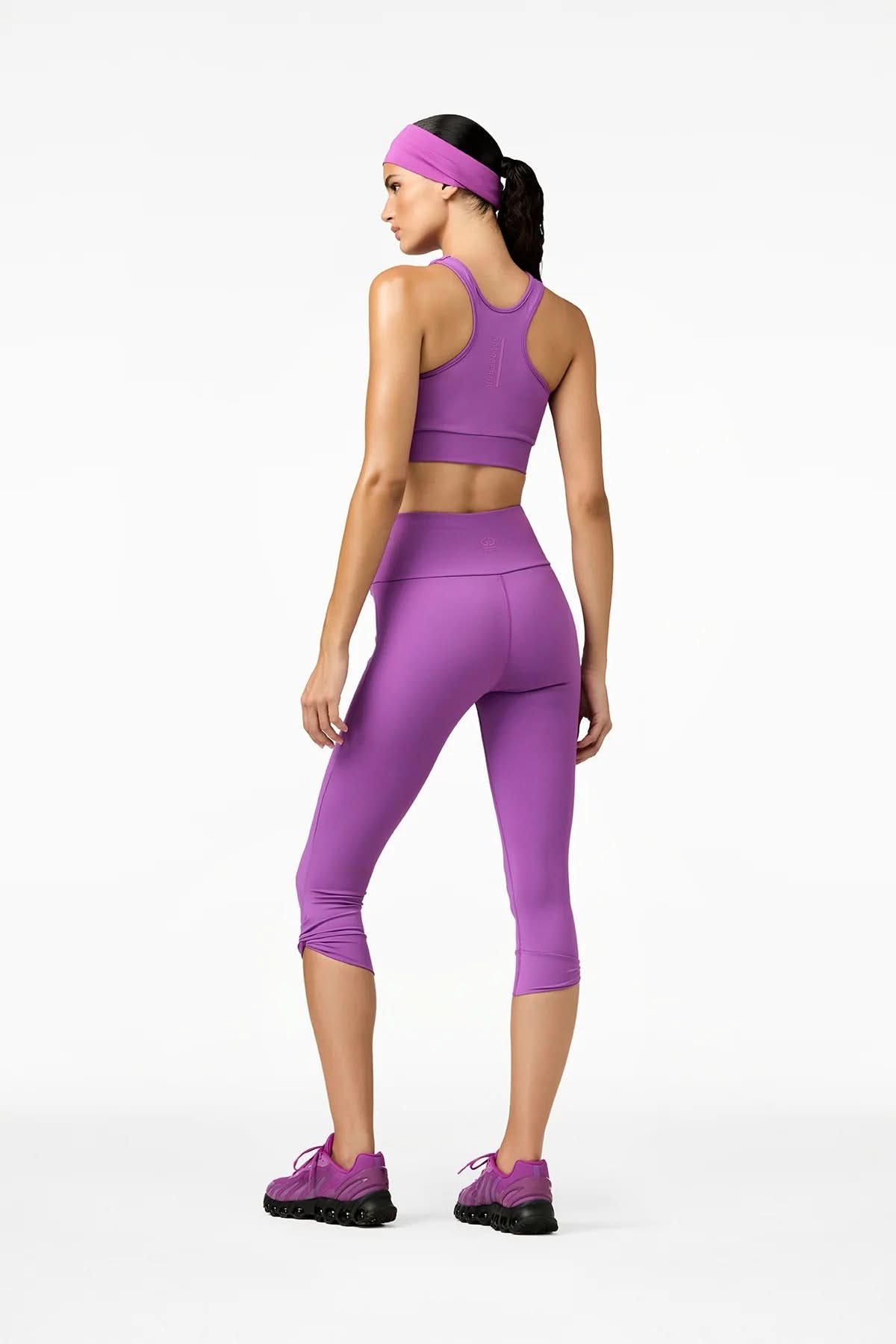 Fioletowe leginsy COASIS capri tight
