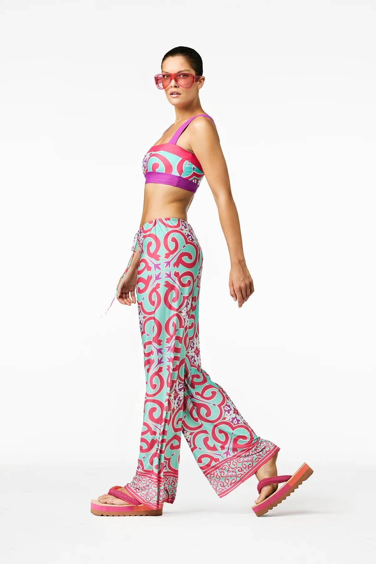 TROPINA Capri Tile Print Trousers
