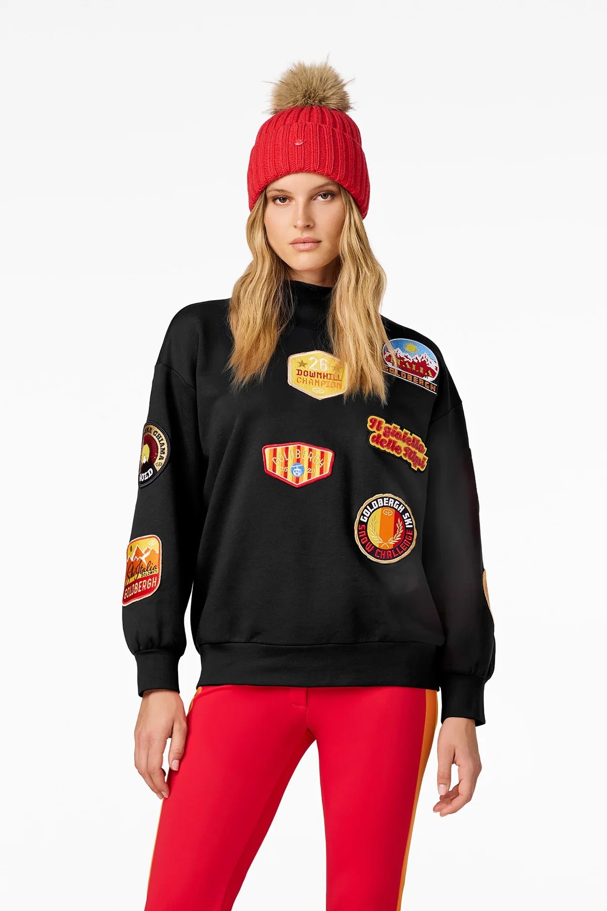 Women's sweatshirt with ROMA patches, black