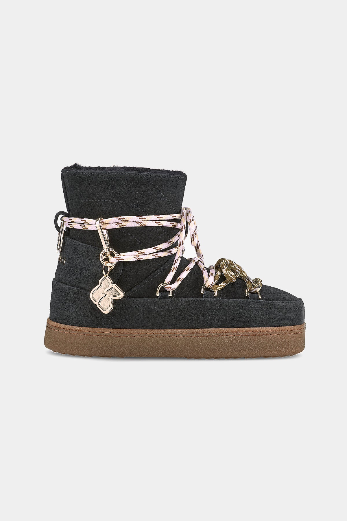 Czarne buty zimowe QUILTED SUEDE