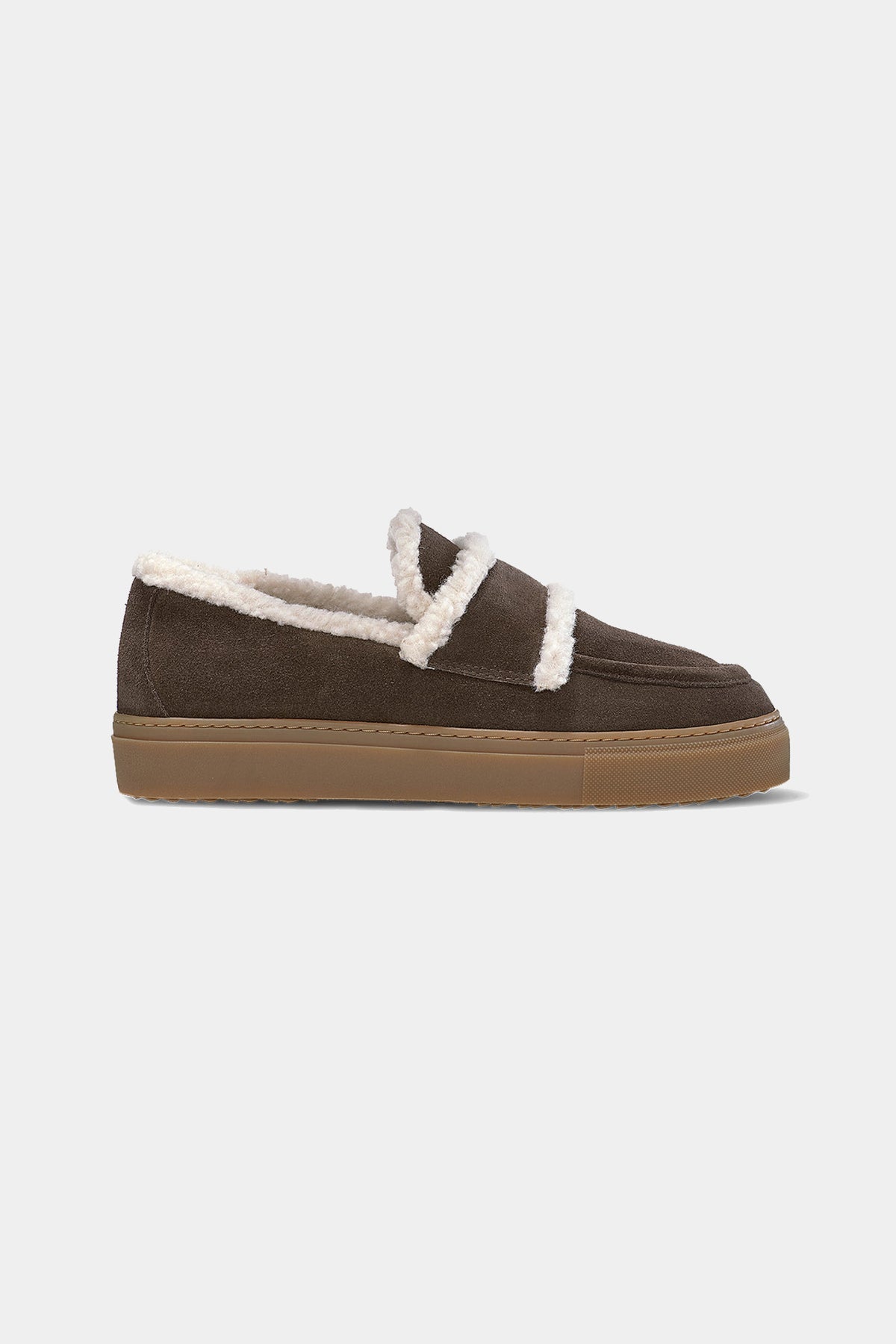 Ciemnobrązowe mokasyny ocieplane Shearling Loafer Plan