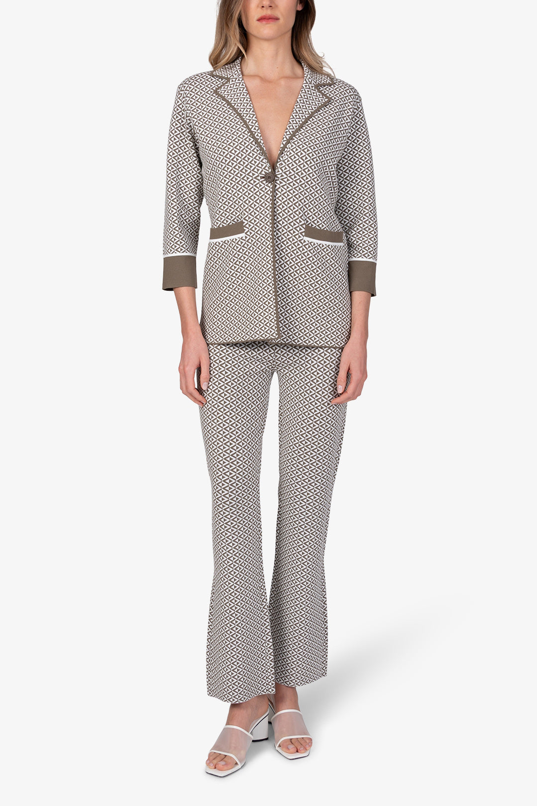 Brązowa marynarka z wiskozy Solar