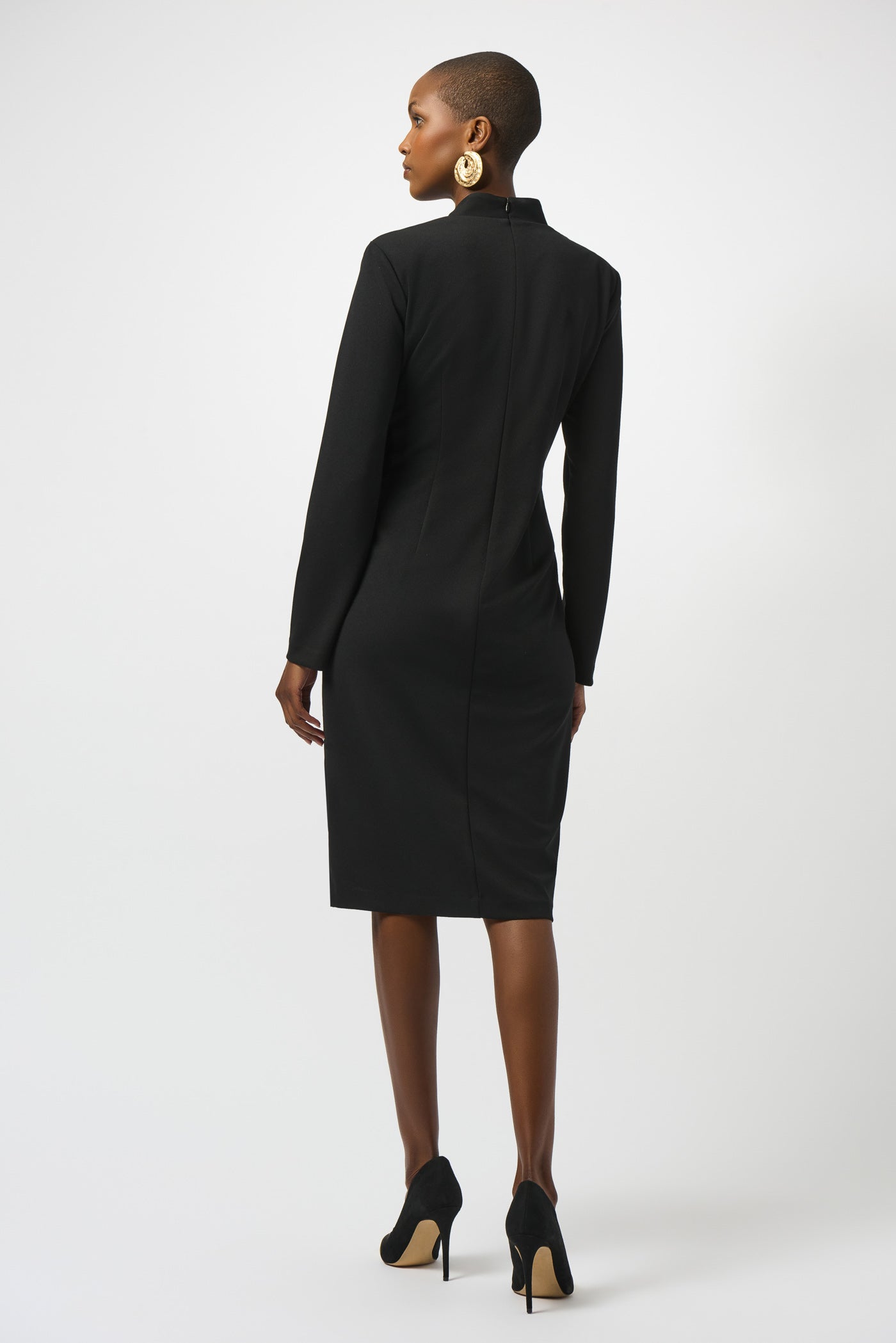 Czarna sukienka Scuba Crepe Button