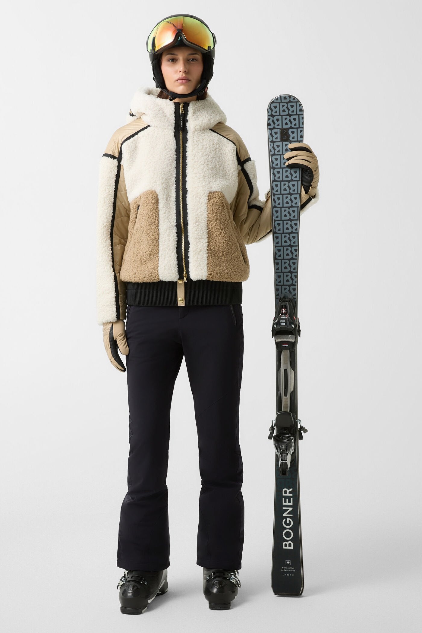 Czarne spodnie narciarskie z paskiem ILLMA-T