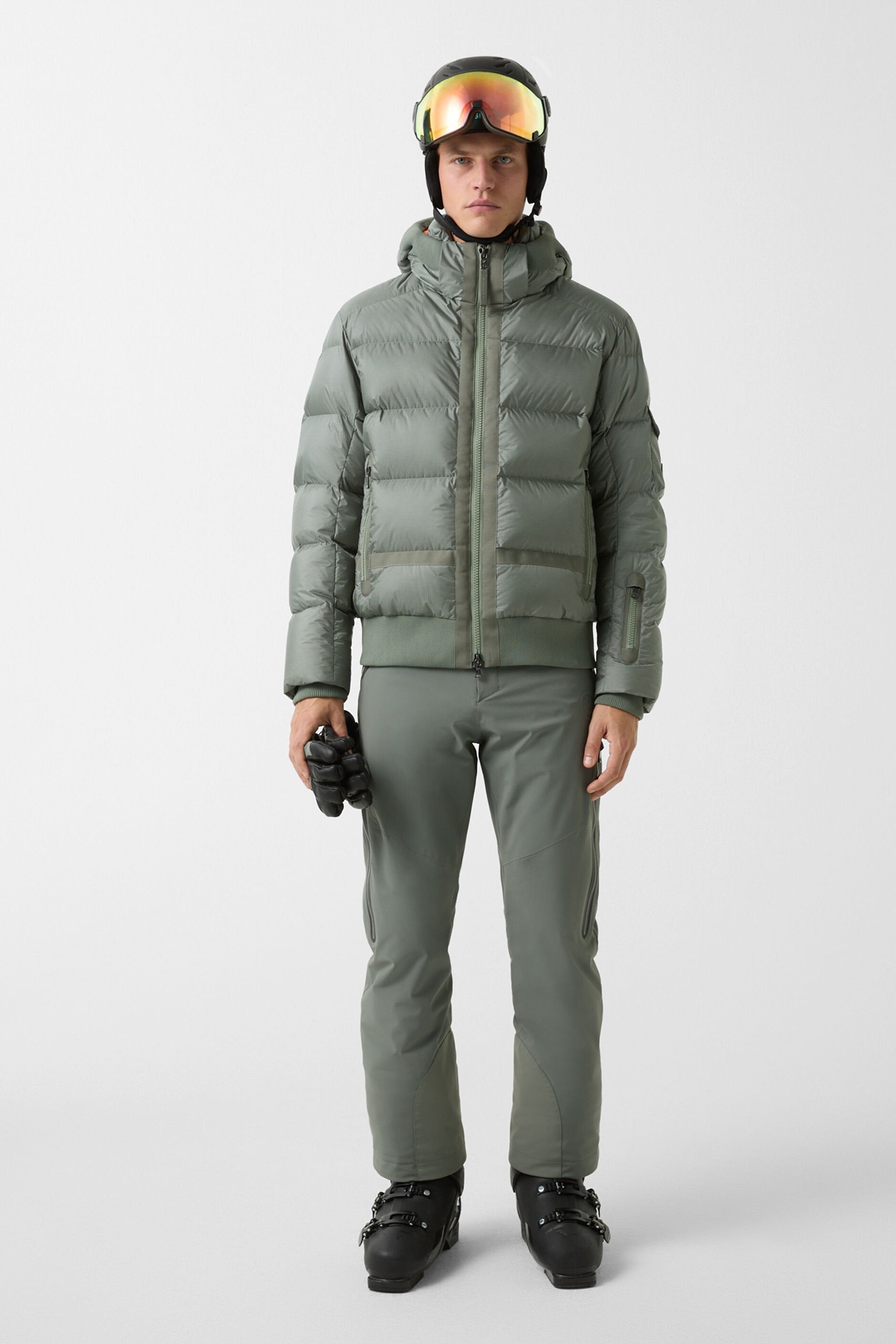 Oliwkowa puchowa kurtka narciarska SAMIR-D