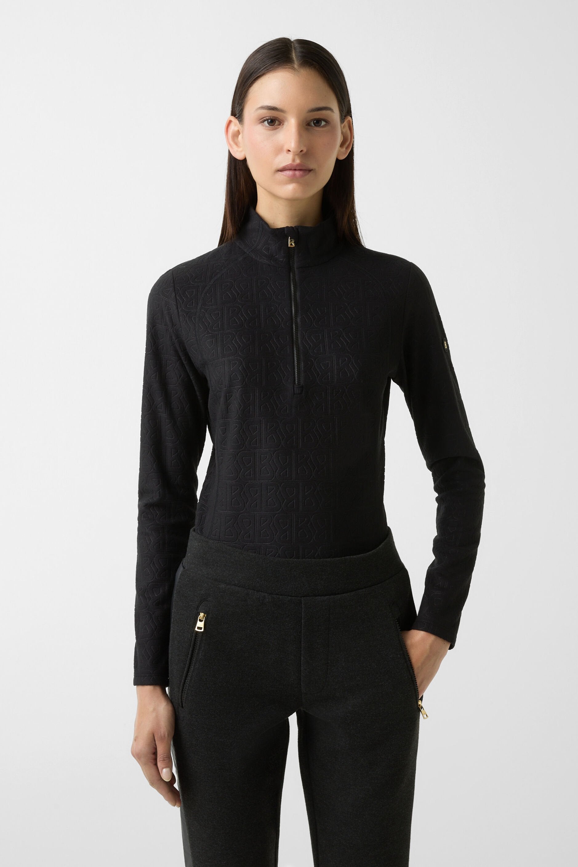 Czarny golf narciarski z zamkiem 1/2 MEDITA2