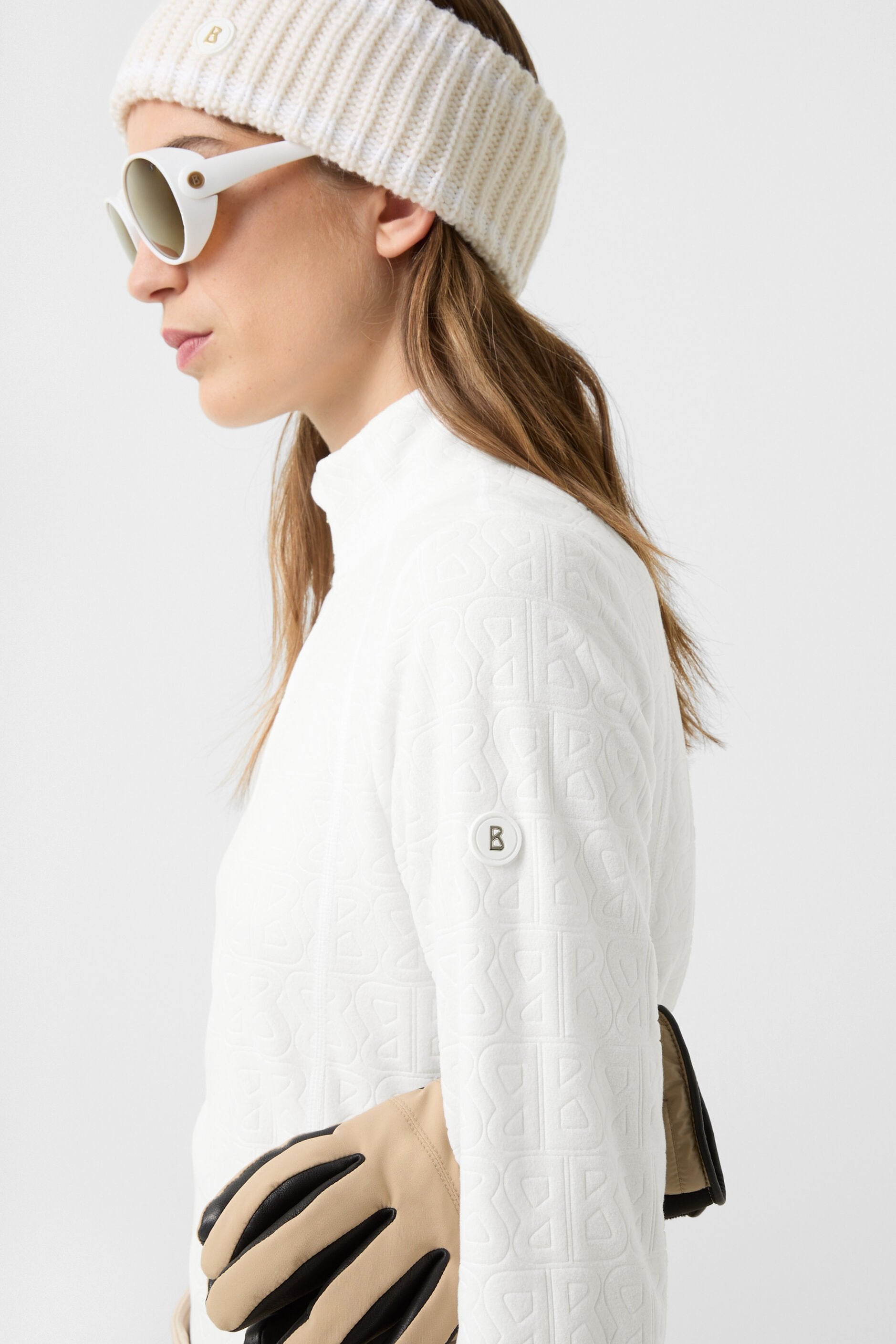 Biały golf narciarski z zamkiem 1/2 MEDITA2