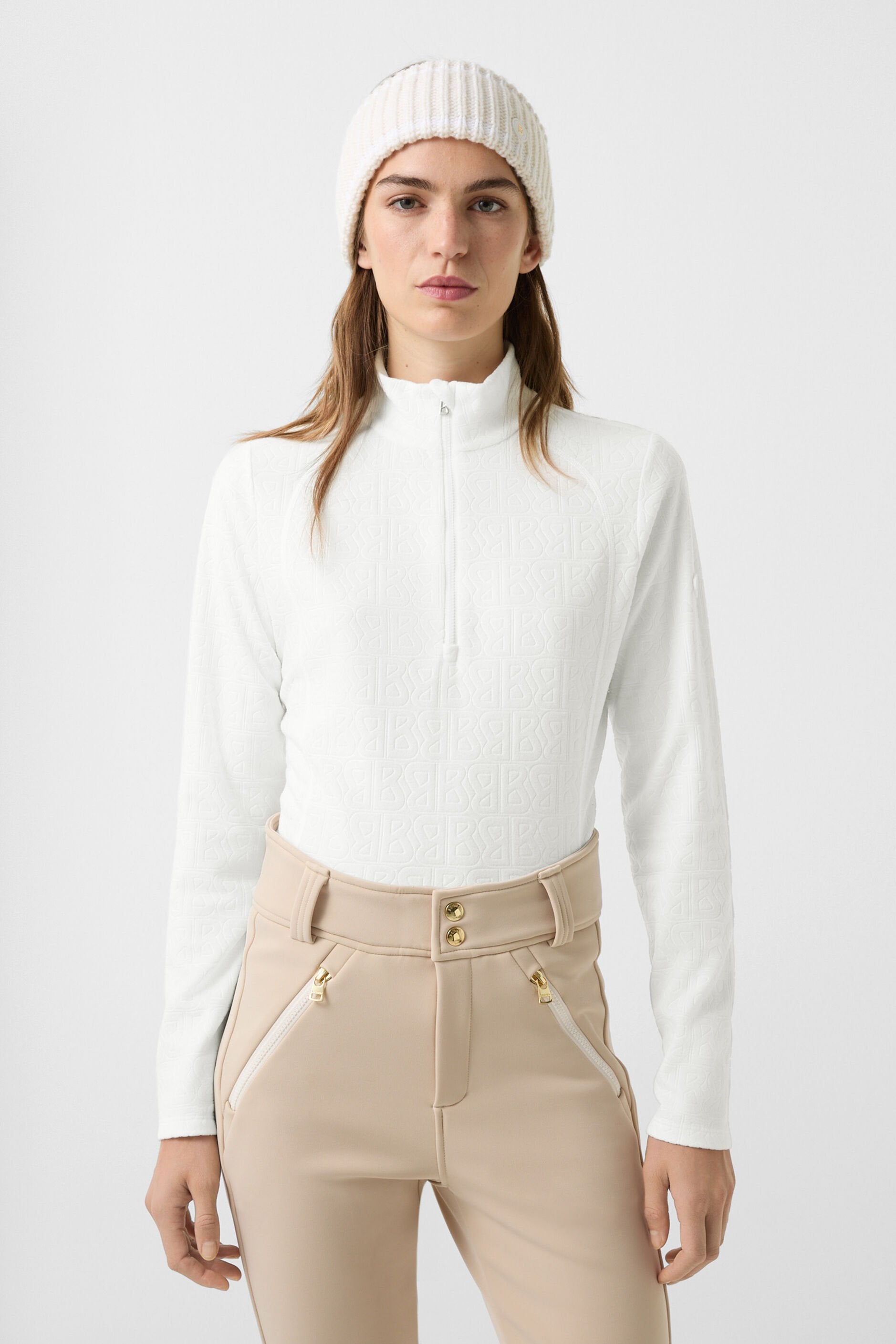 Biały golf narciarski z zamkiem 1/2 MEDITA2