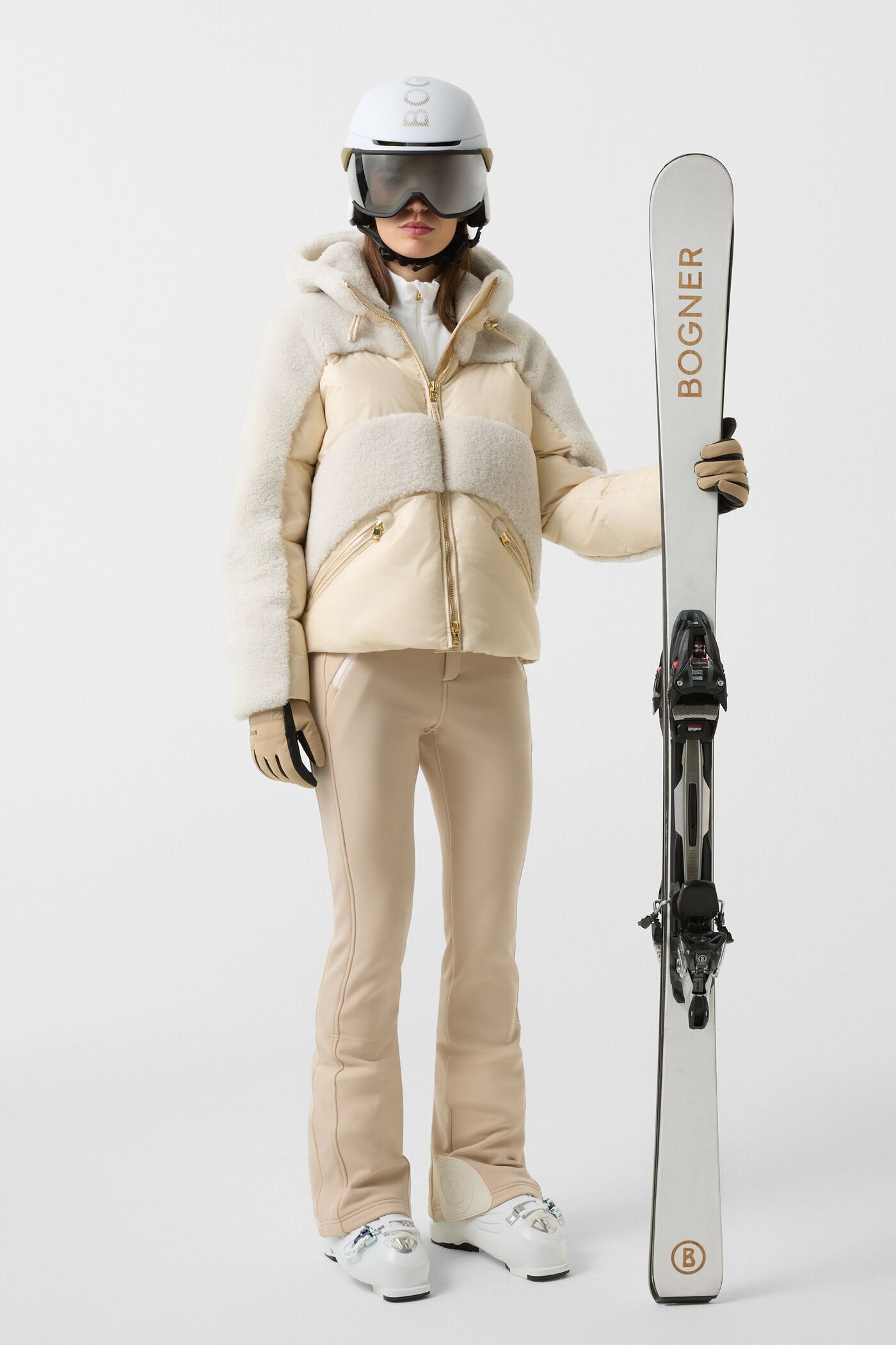 Biały golf narciarski z zamkiem 1/2 MEDITA2