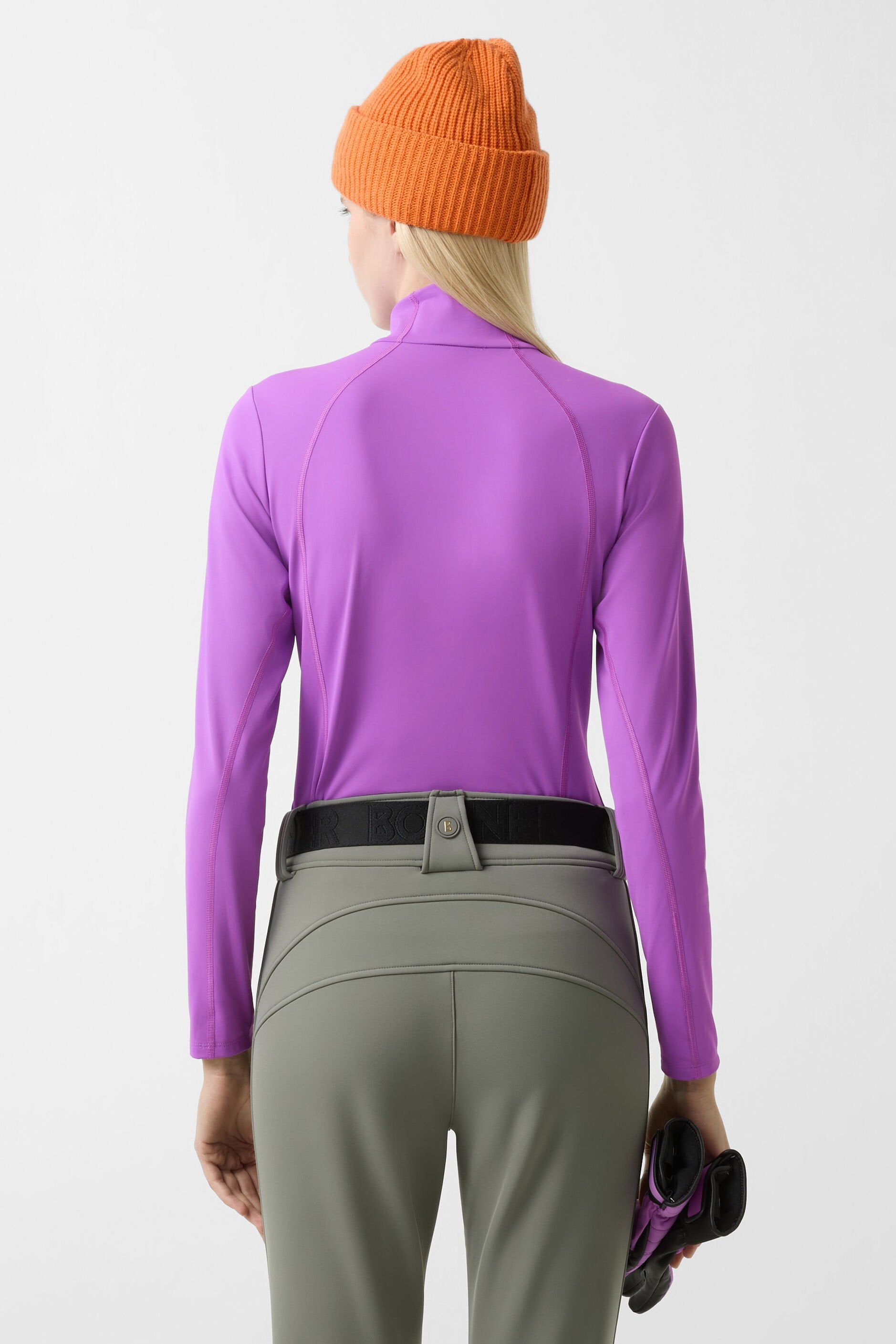 Purple ski turtleneck with 1/2 zipper MEDITA2