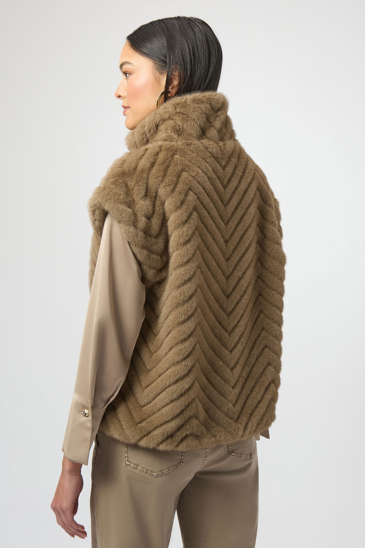 Brązowa kamizelka Faux Fur