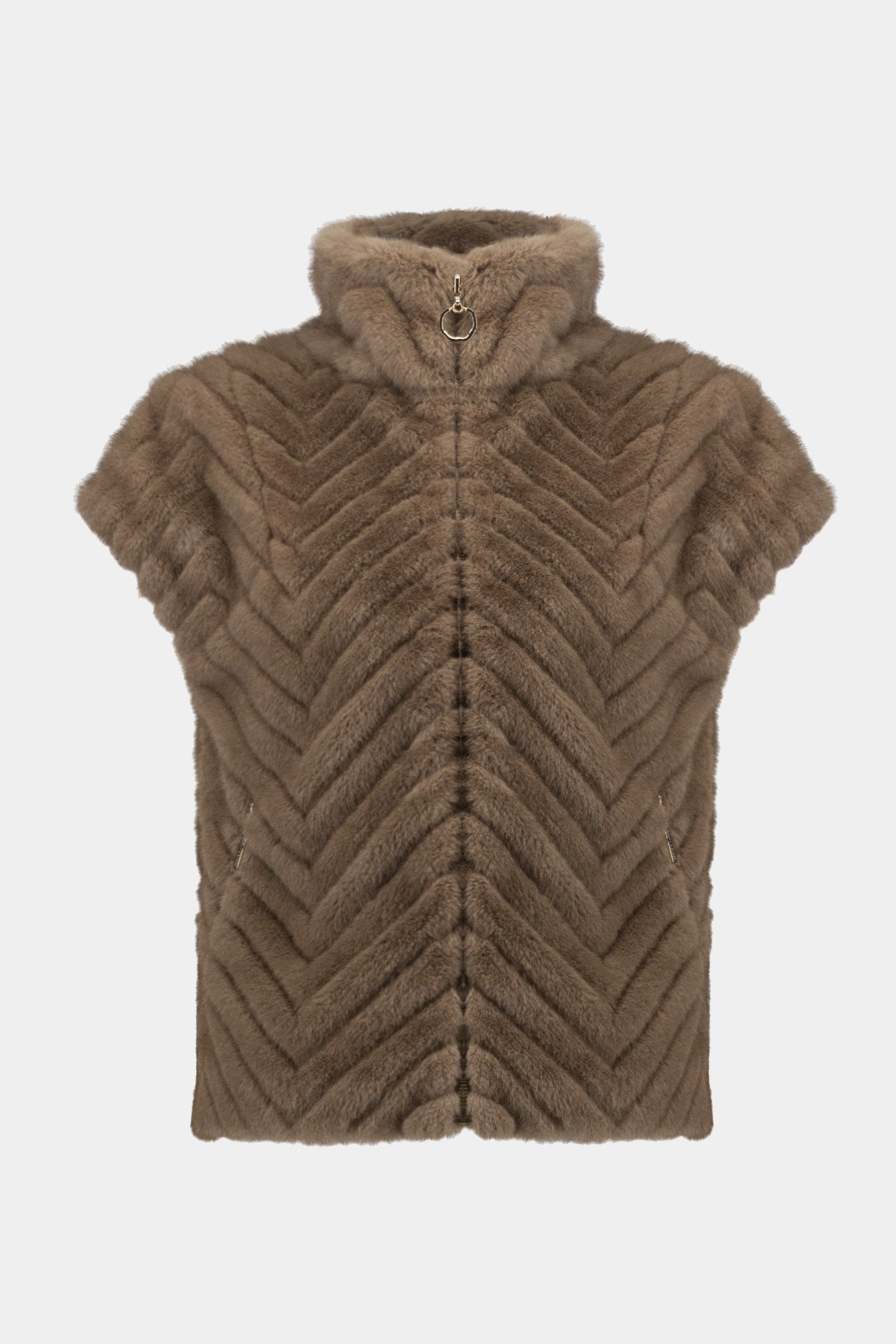 Brązowa kamizelka Faux Fur