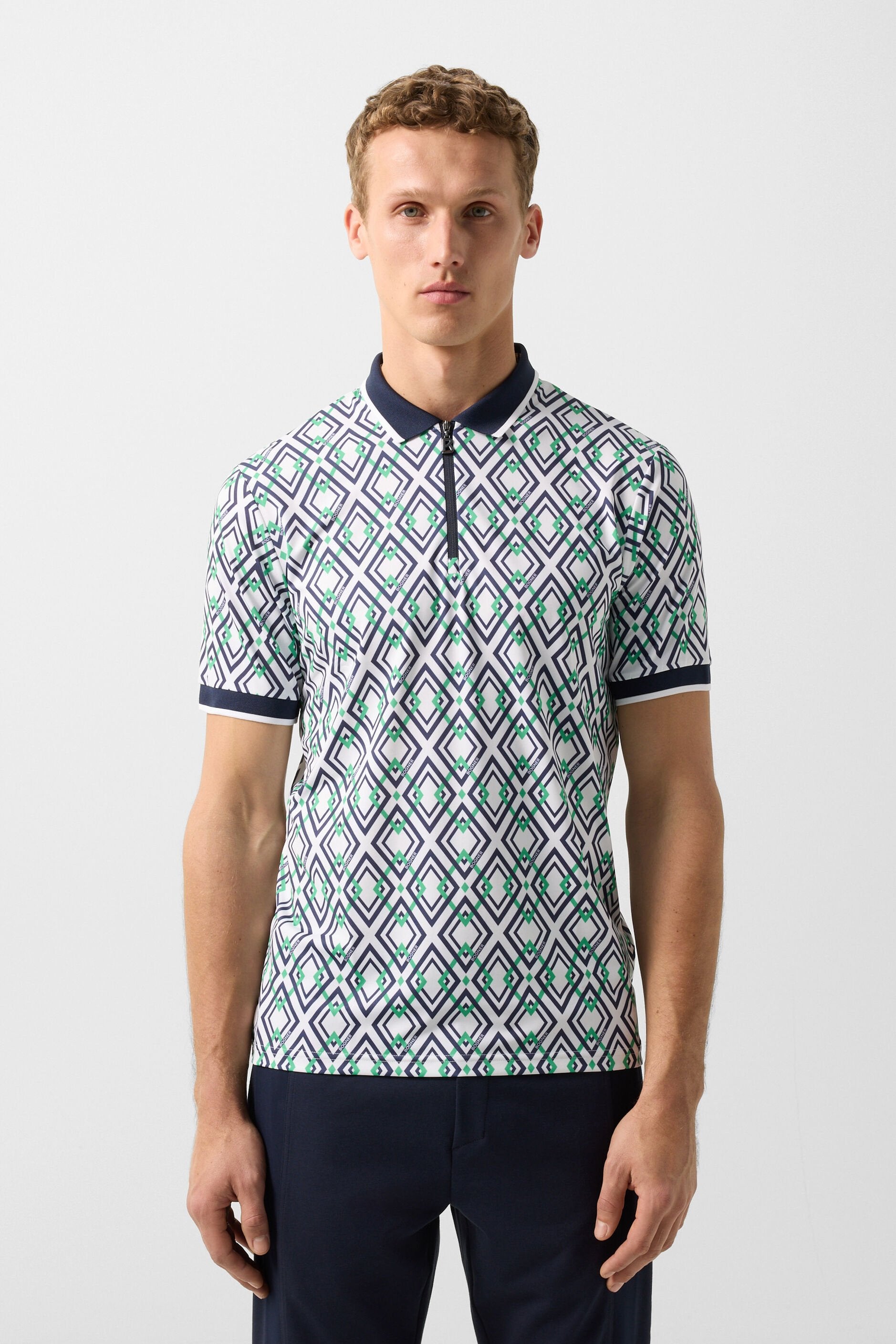 Niebiesko zielona koszulka funkcjonalna polo VALENTIN