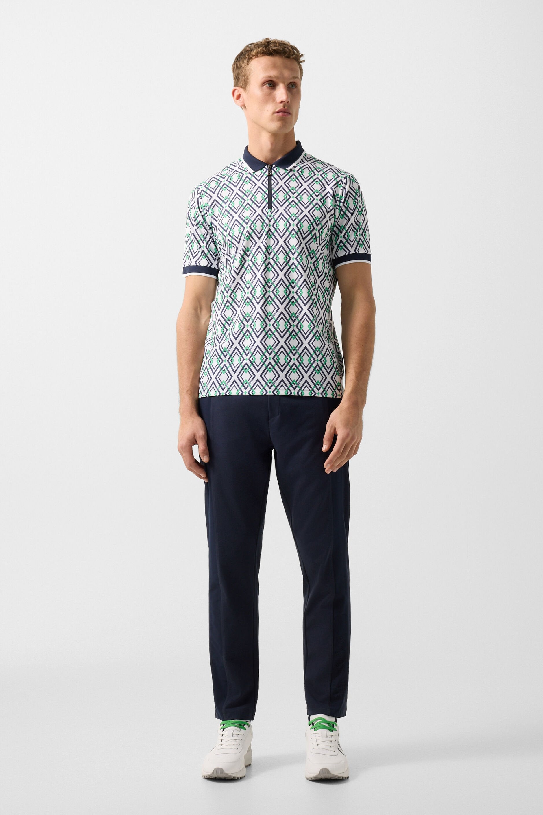 Niebiesko zielona koszulka funkcjonalna polo VALENTIN