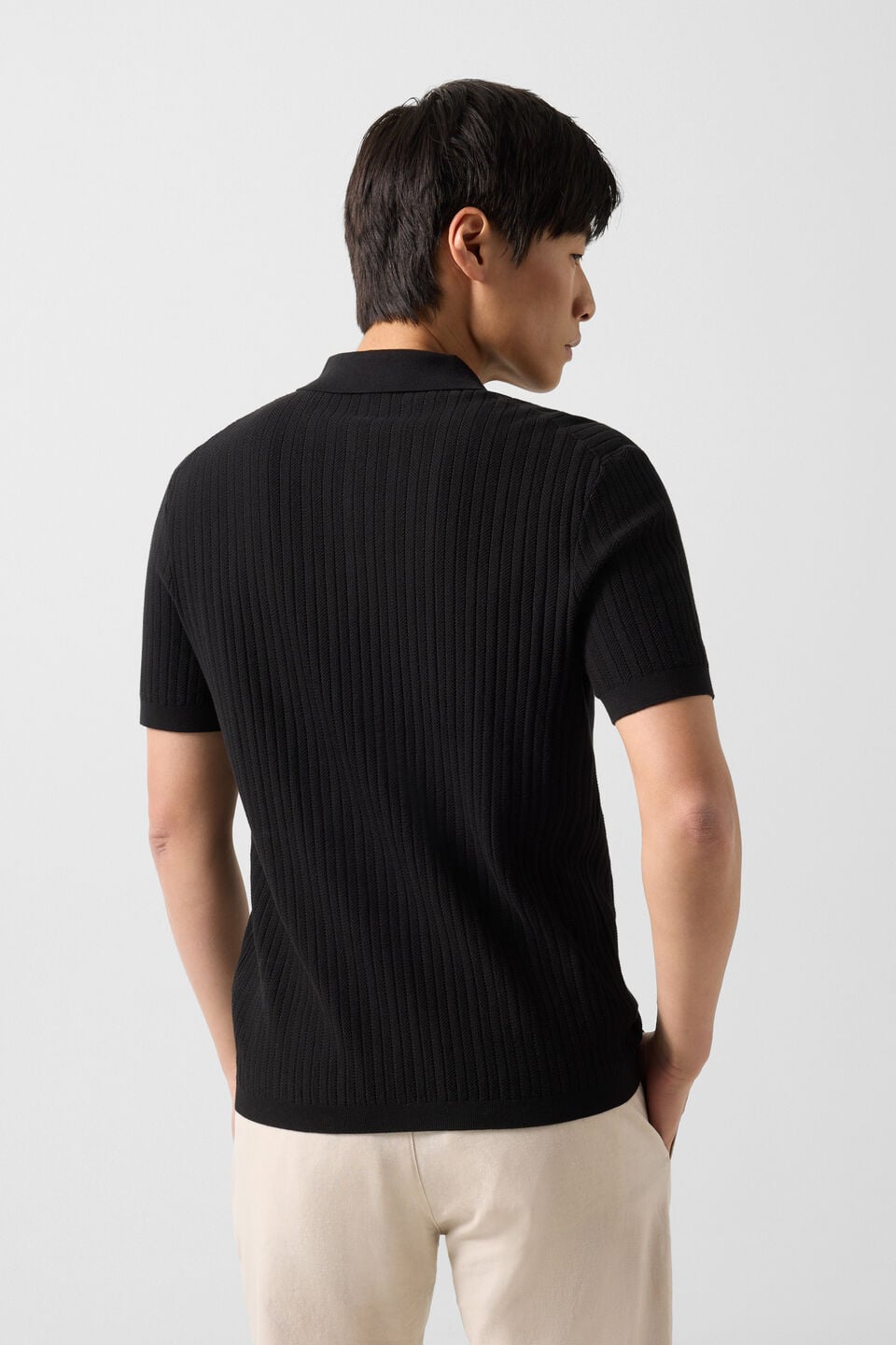 Black TOBIAS knitted polo shirt