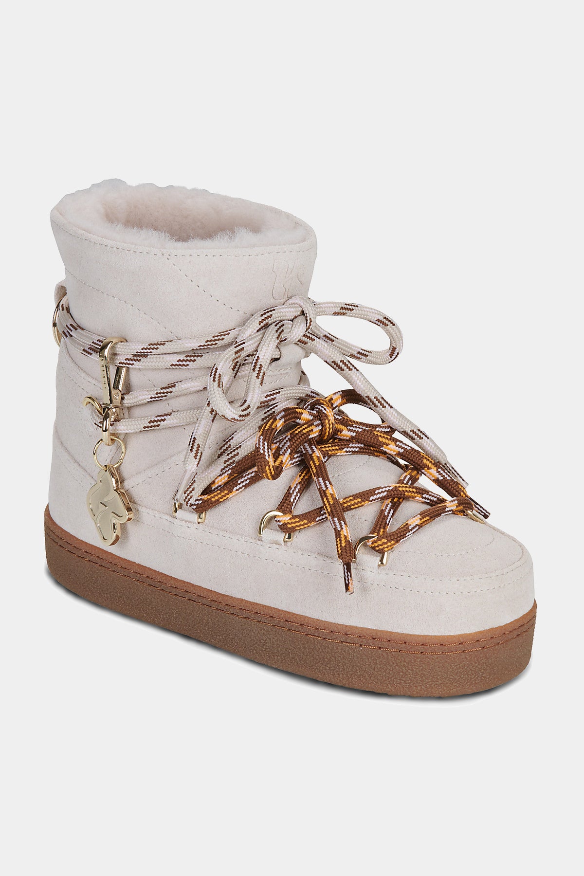 Białe buty zimowe QUILTED SUEDE