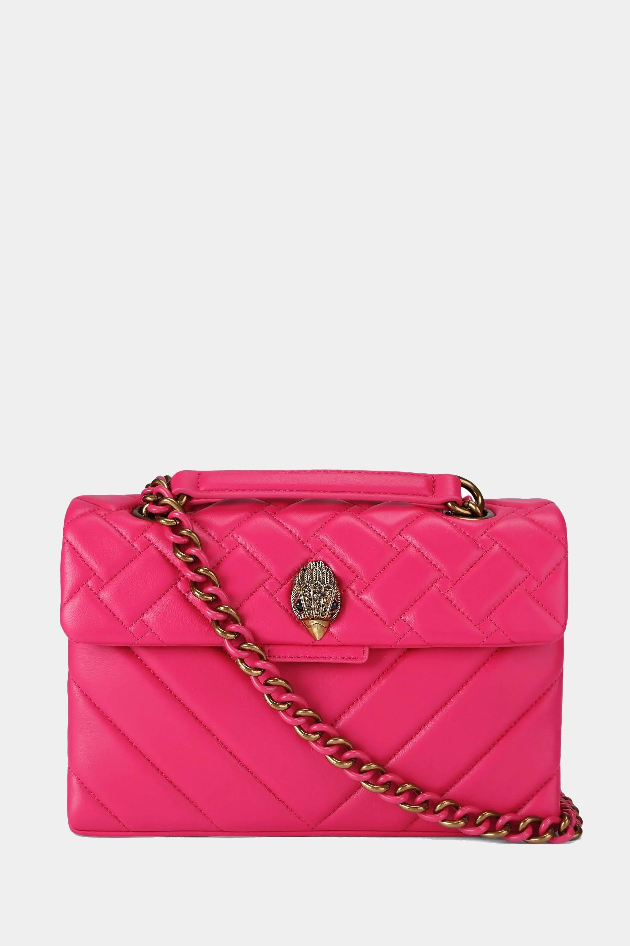 Różowa zamszowa torebka Leather Mini Kensington