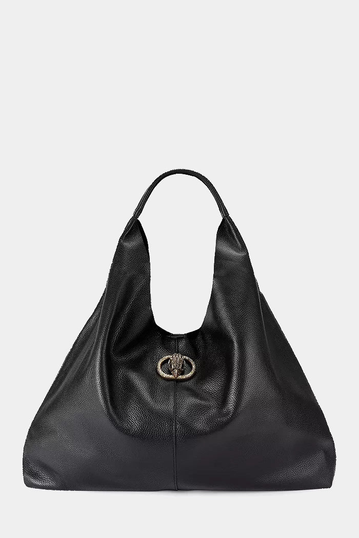 Czarna skórzana torebka Chelsea Lg Slouch Hobo