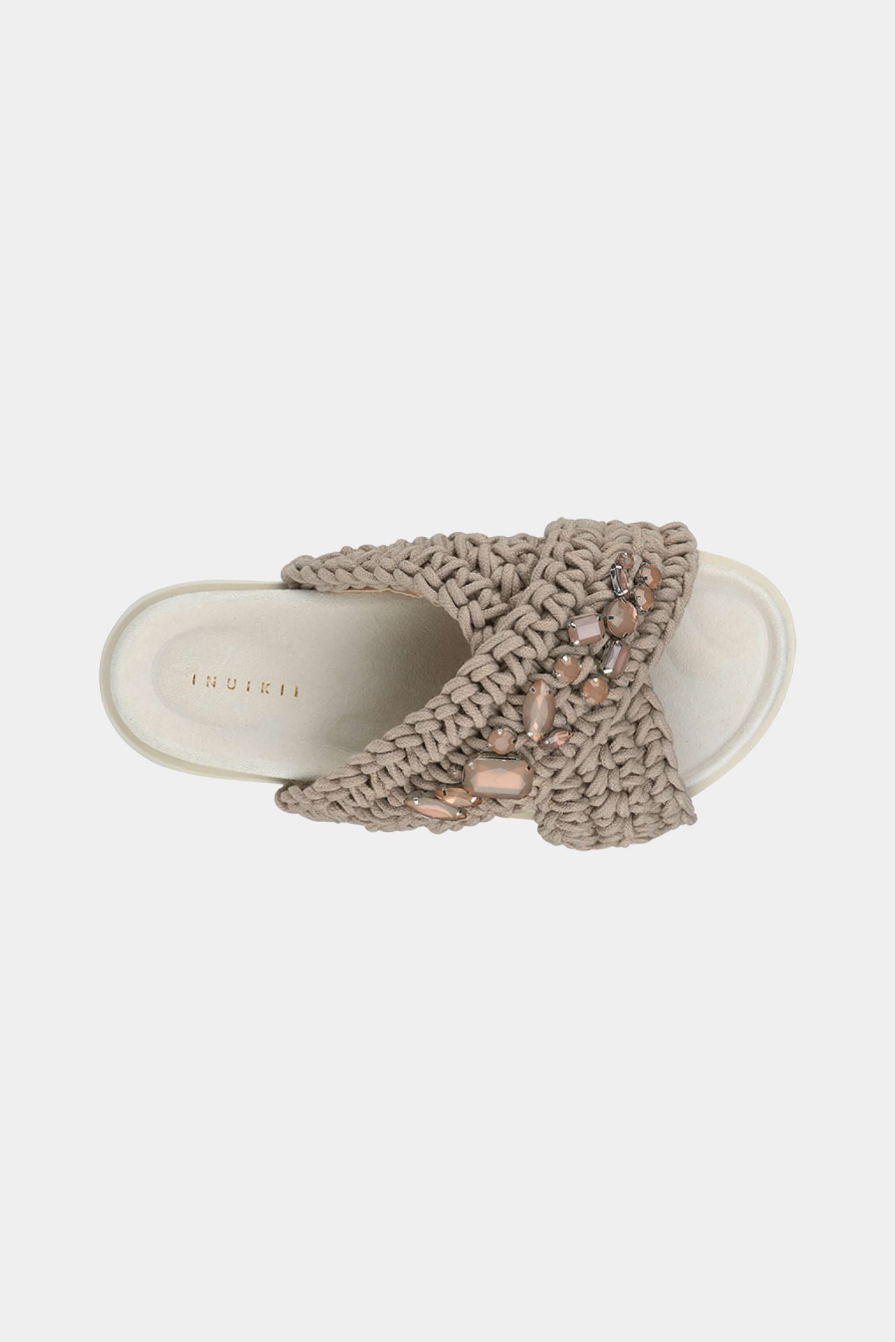 Szaro brązowe klapki damskie Woven Stones