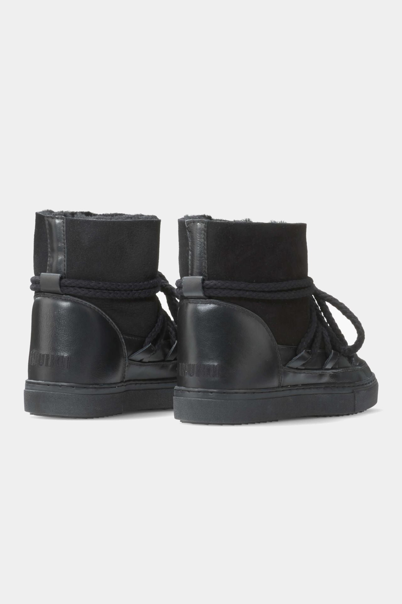 Czarne skórzane buty zimowe Classic