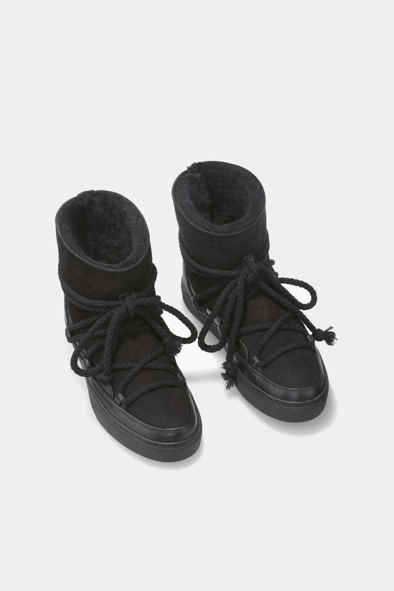 Czarne skórzane buty zimowe Classic