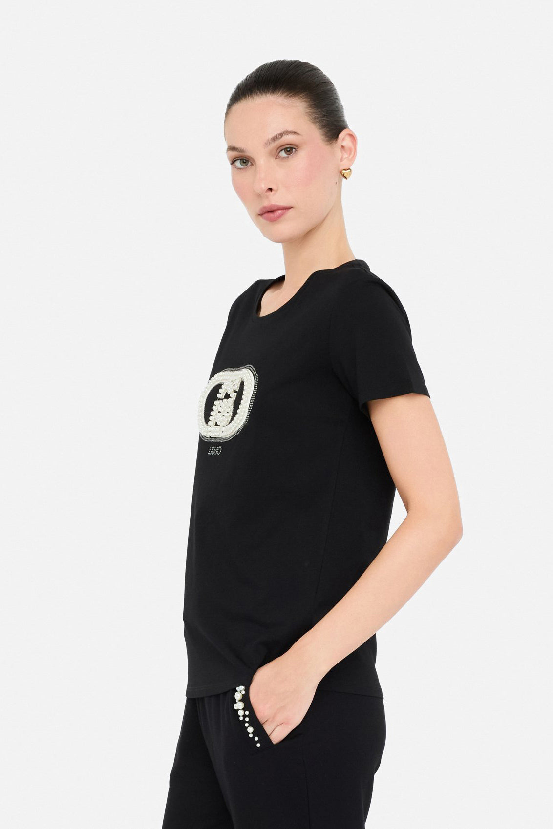 Czarny t-shirt damski