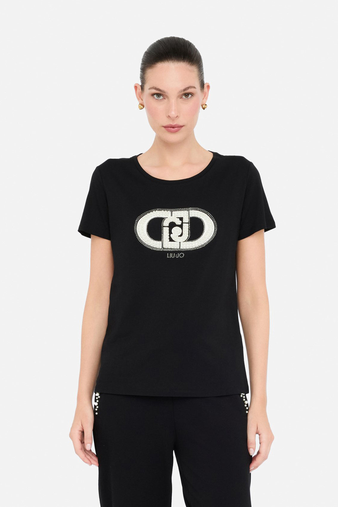 Czarny t-shirt damski