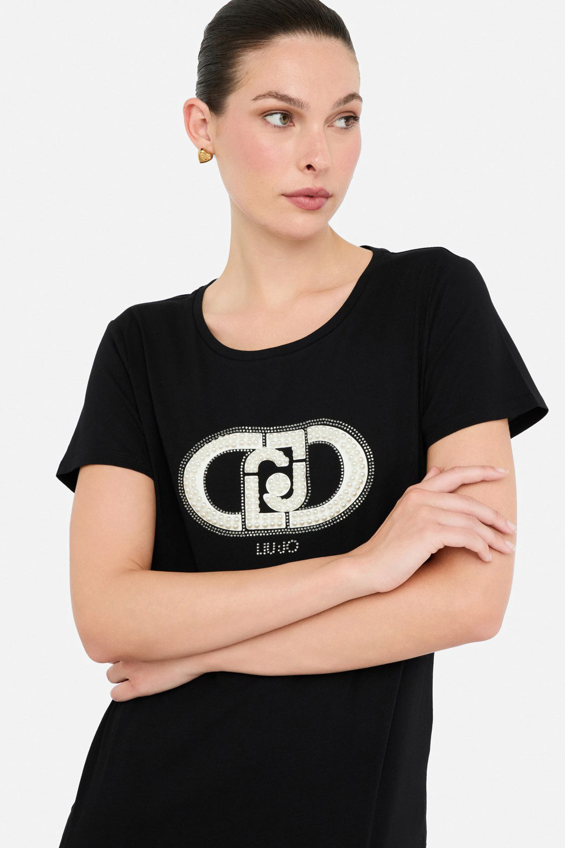 Czarny t-shirt damski