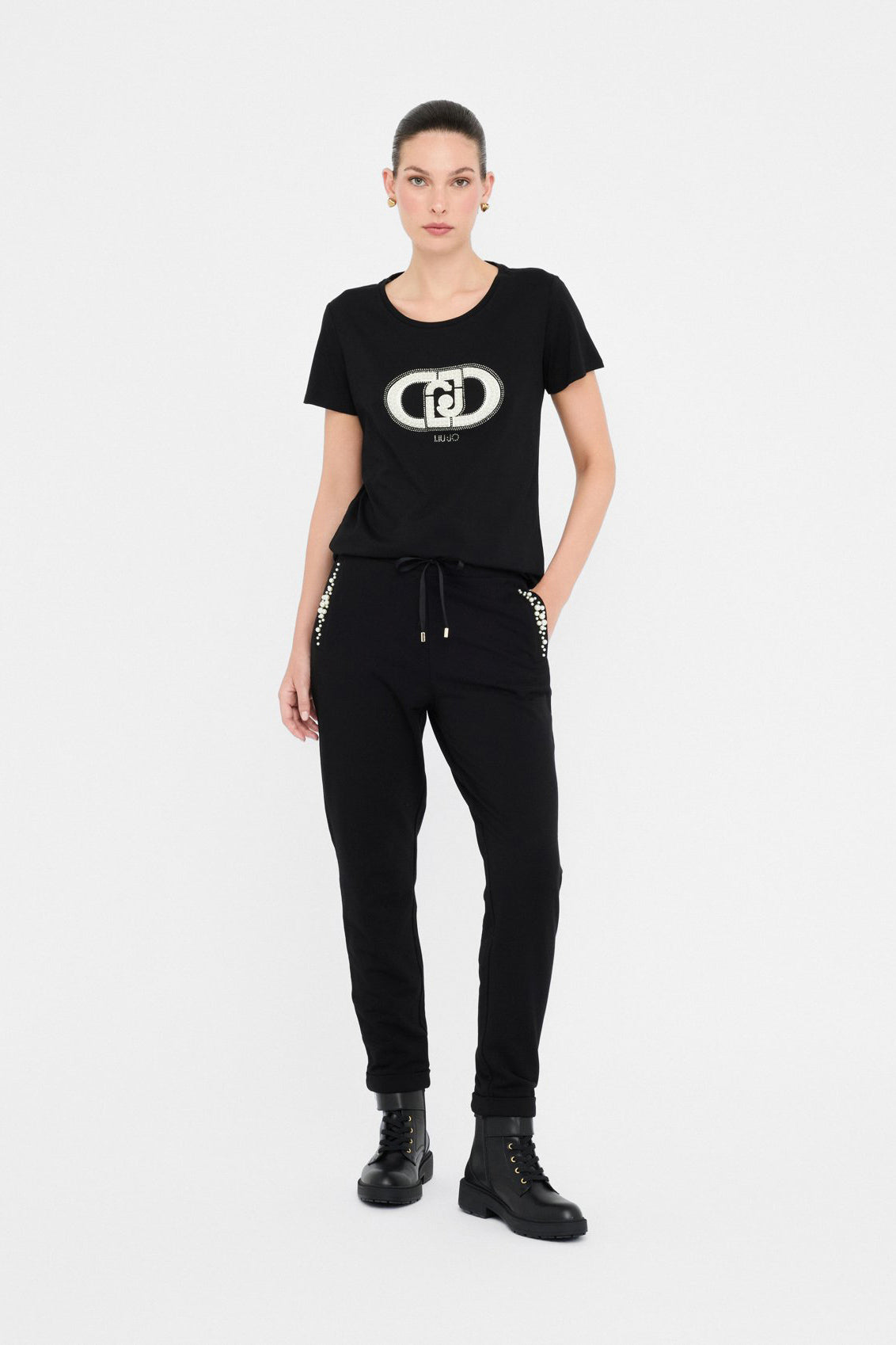 Czarny t-shirt damski