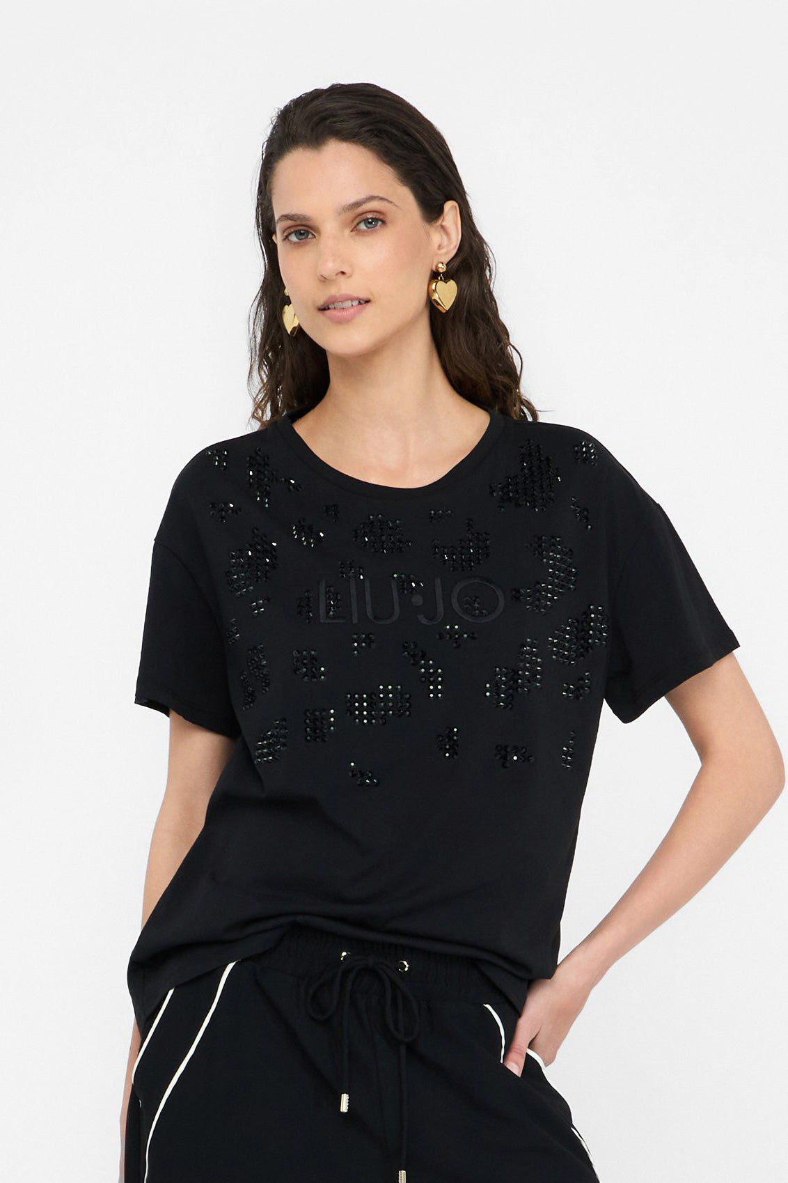 Czarny t-shirt damski