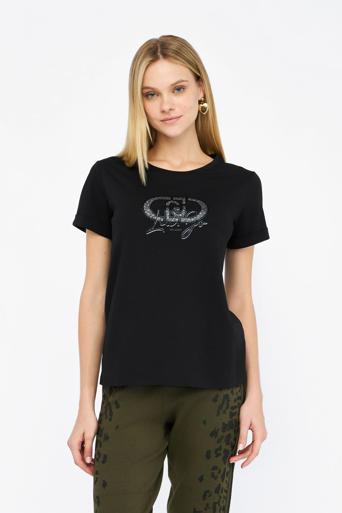 Czarny t-shirt damski