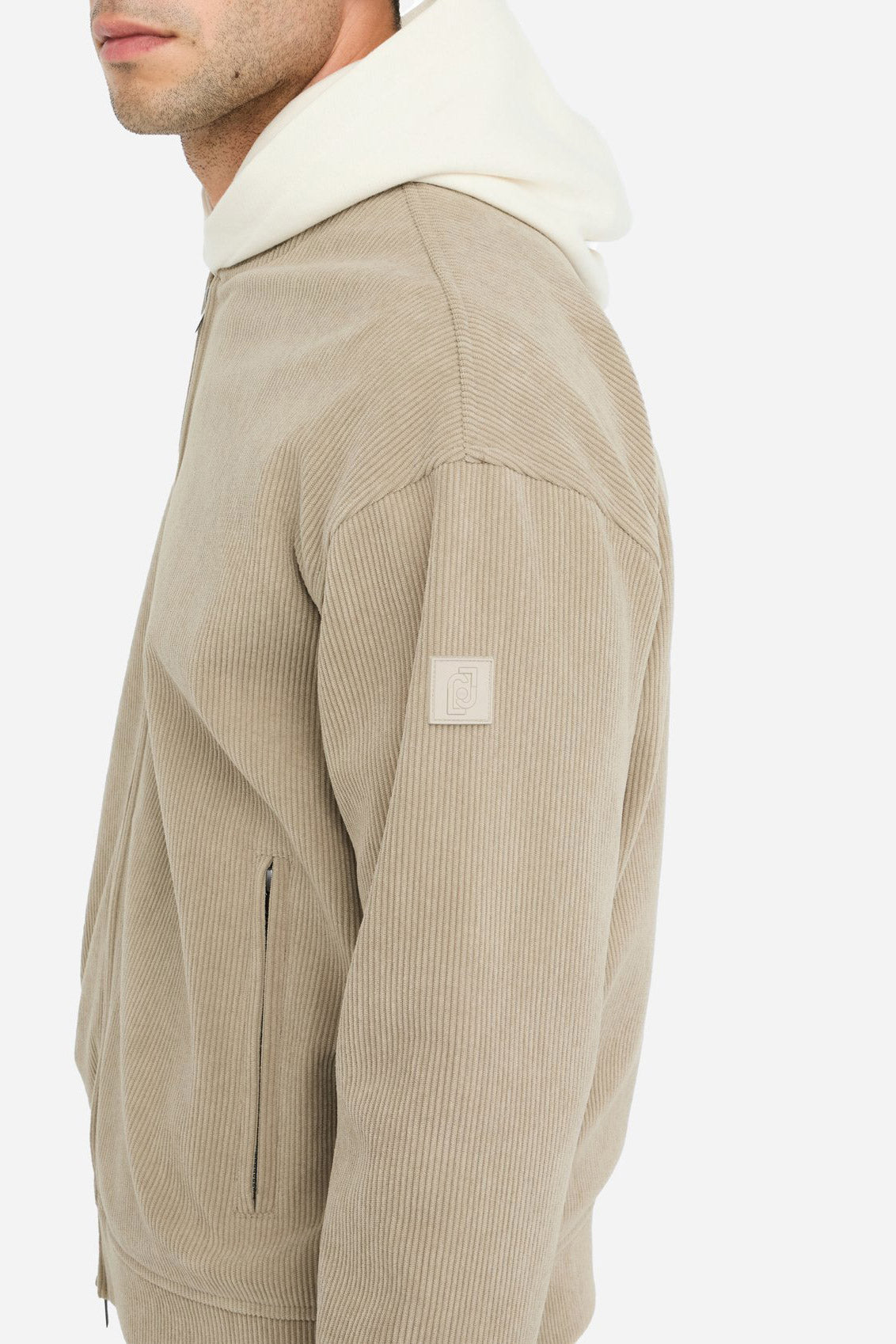 Cream bomber jacket