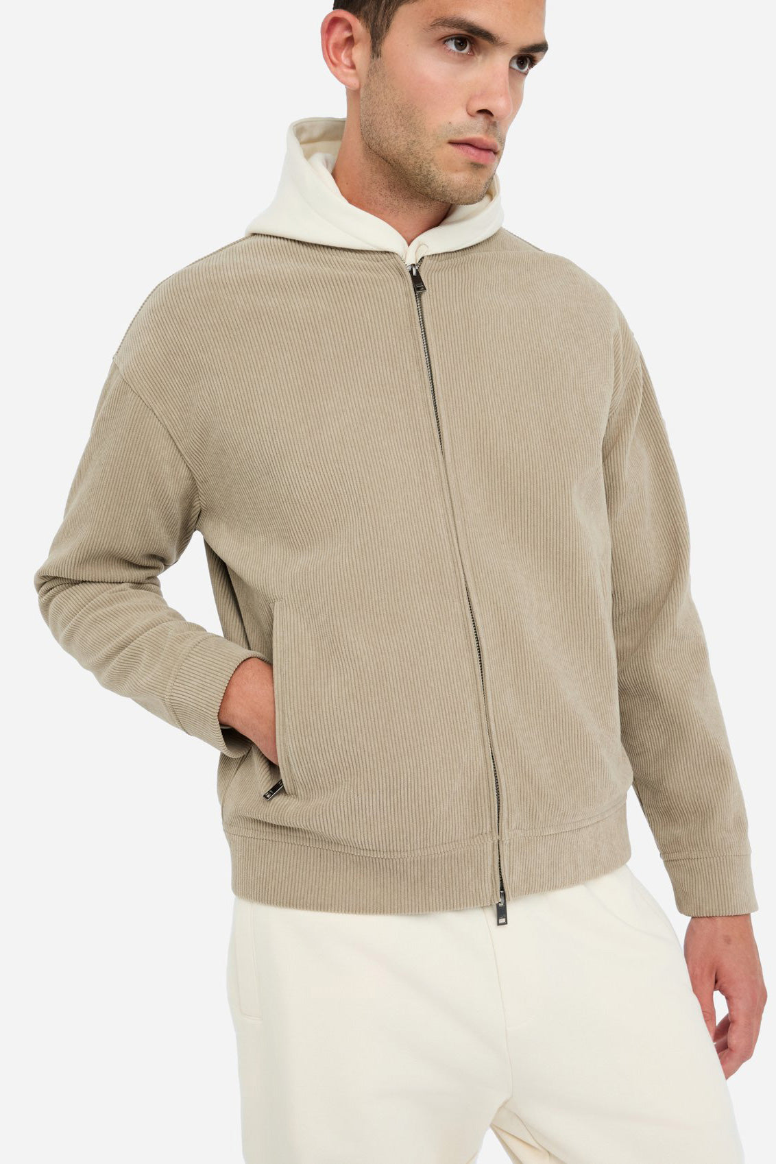 Cream bomber jacket