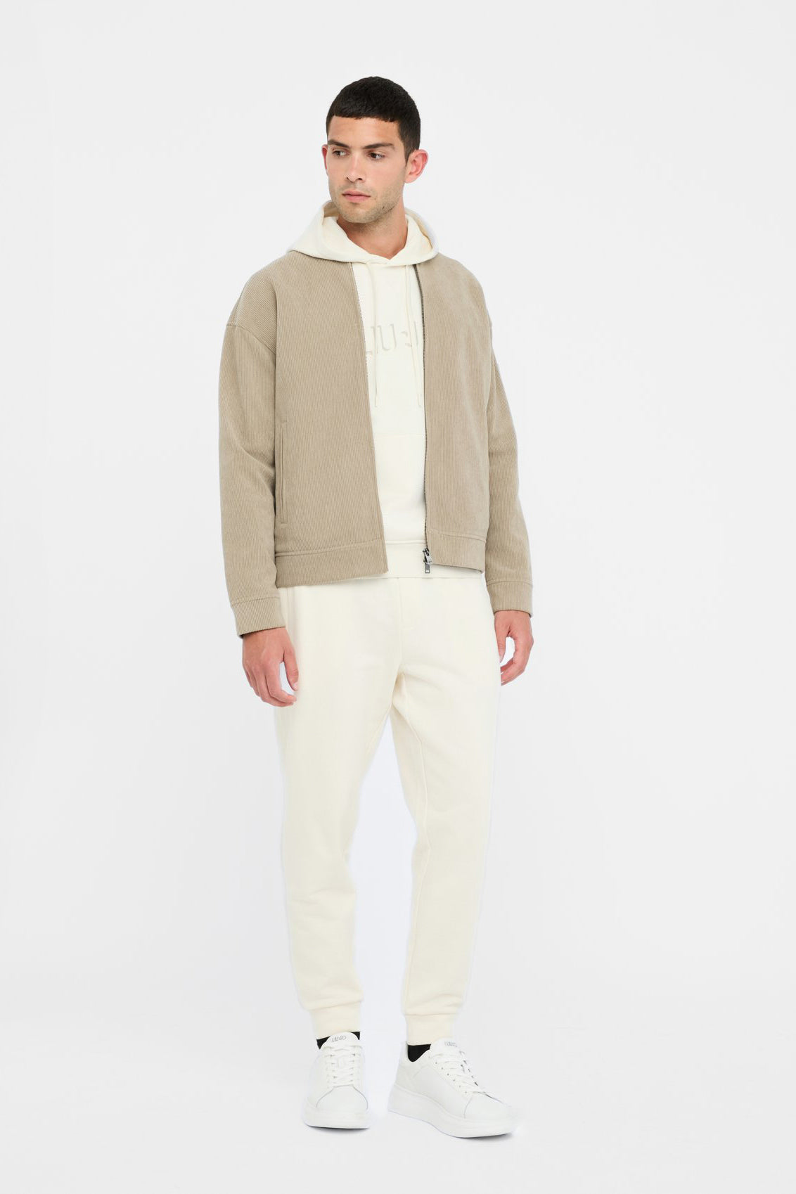 Cream bomber jacket