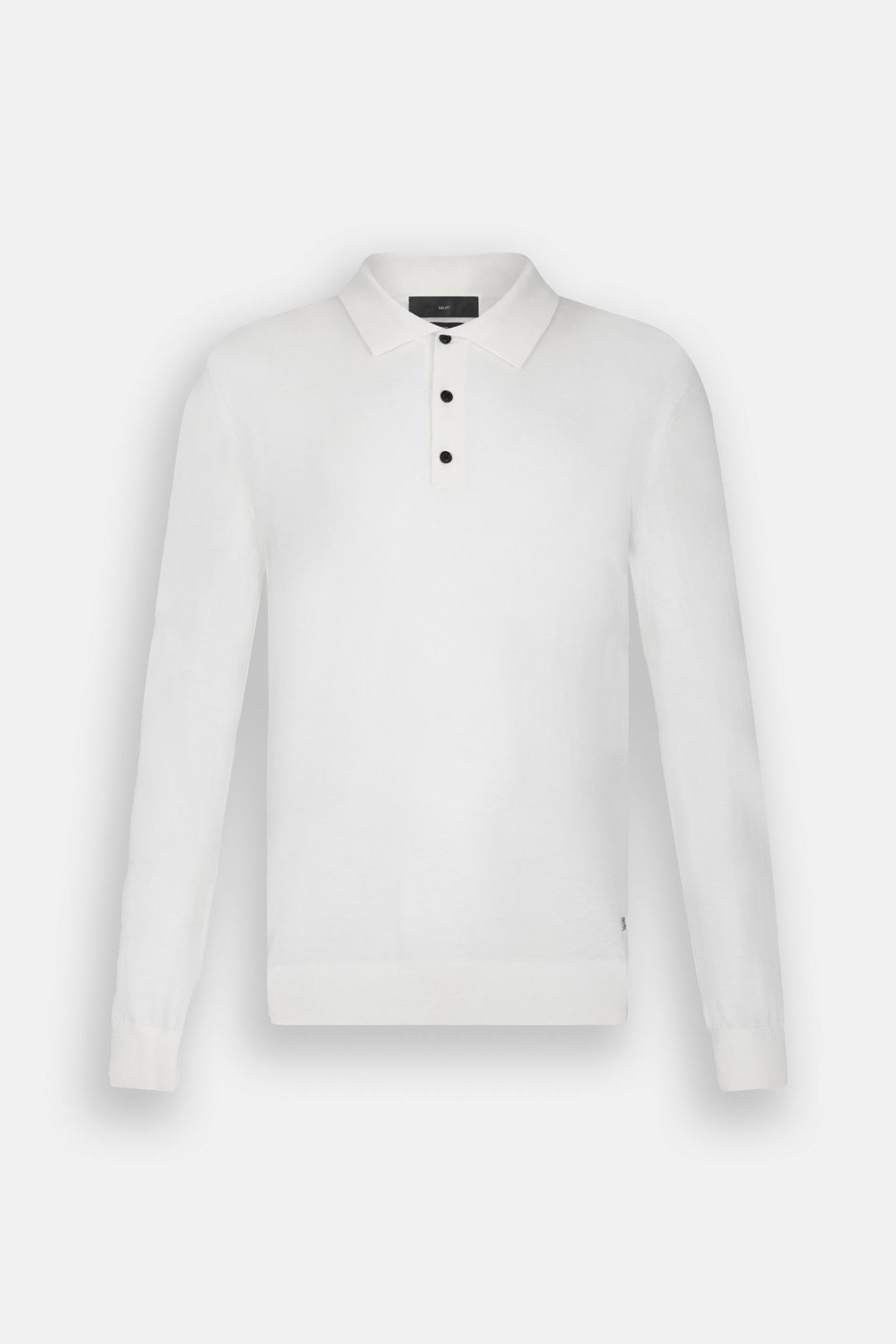 White wool polo sweater