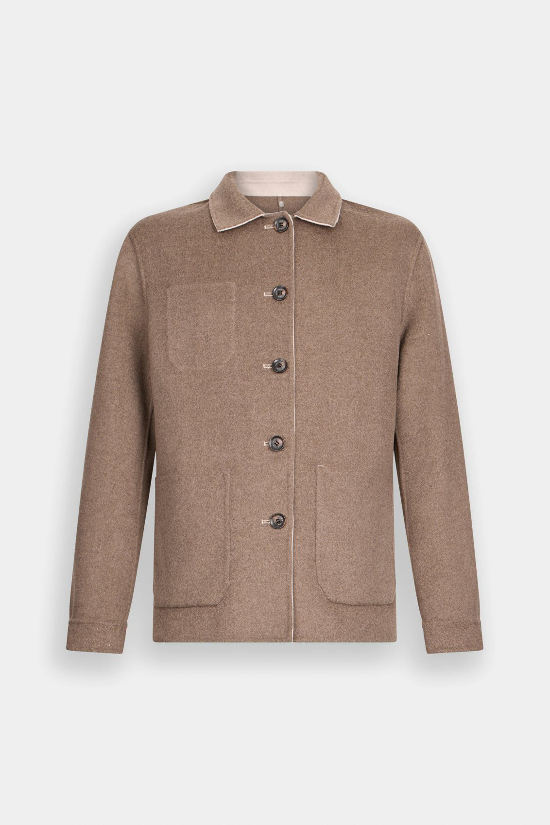Cream and brown reversible wool jacket