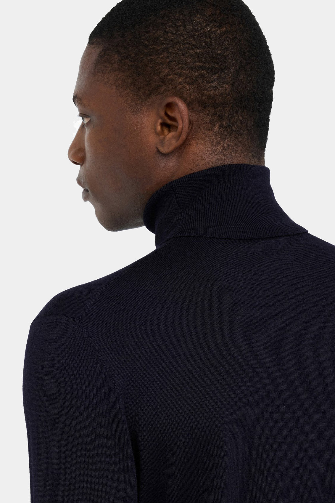 Navy blue wool turtleneck