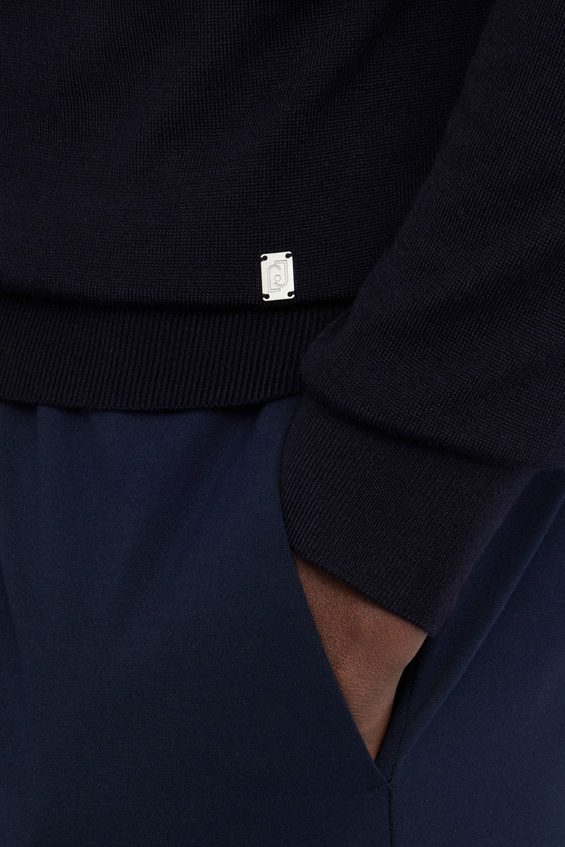 Navy blue wool turtleneck