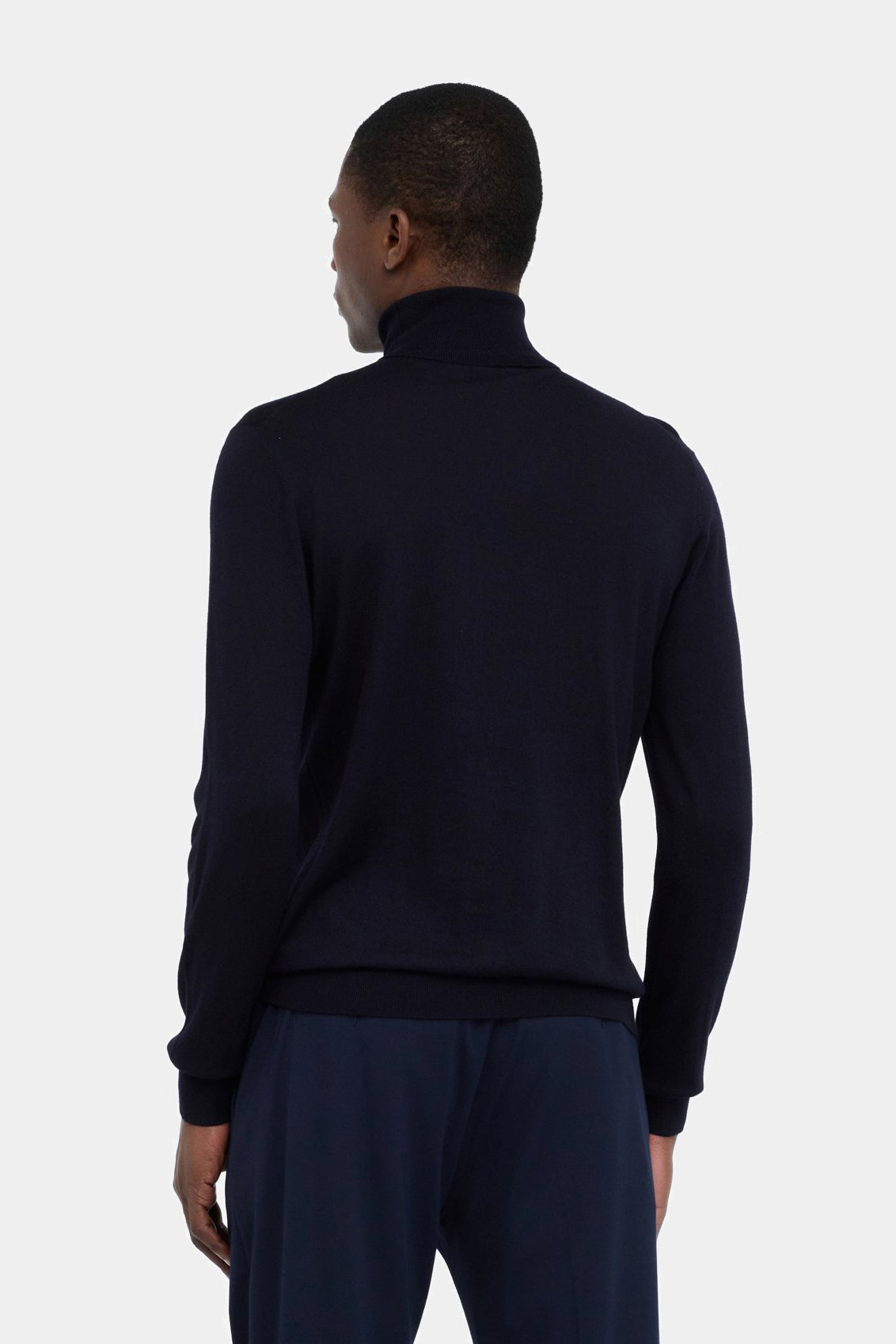Navy blue wool turtleneck