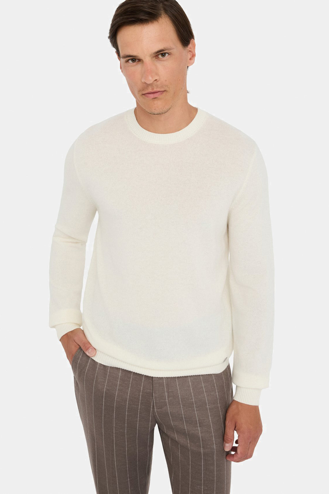 Beige wool and cashmere sweater