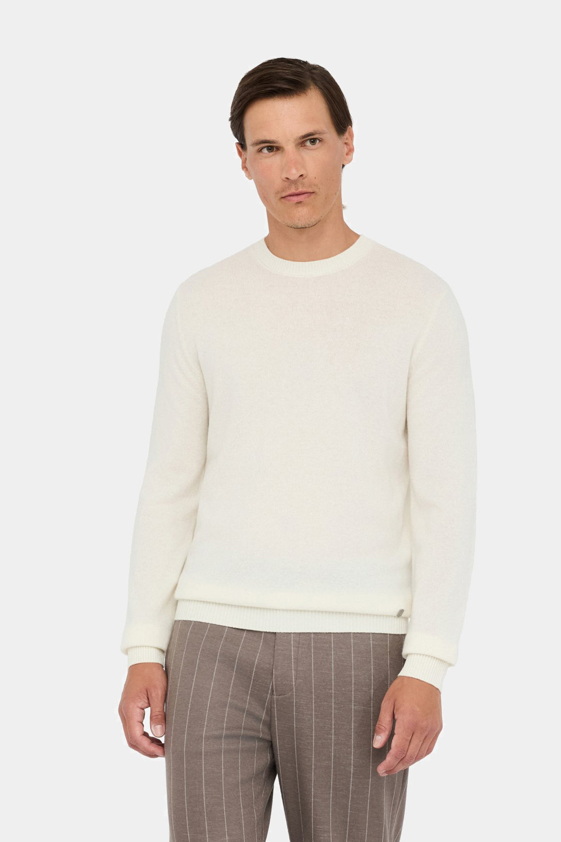 Beige wool and cashmere sweater