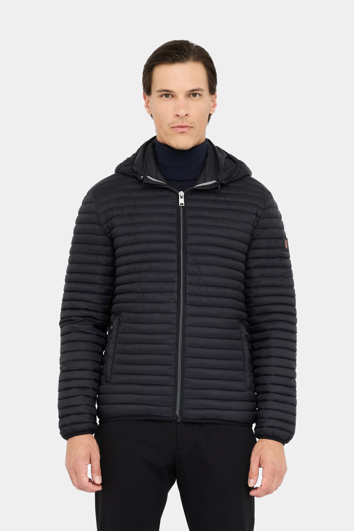 Black quilted jacket