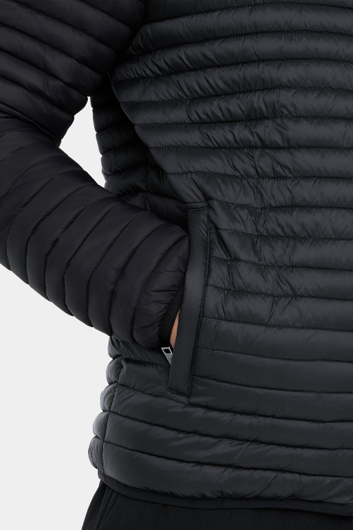 Black quilted jacket